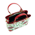 Bolso en piel Pregato Eleganza Rosas verde - KimondoShop
