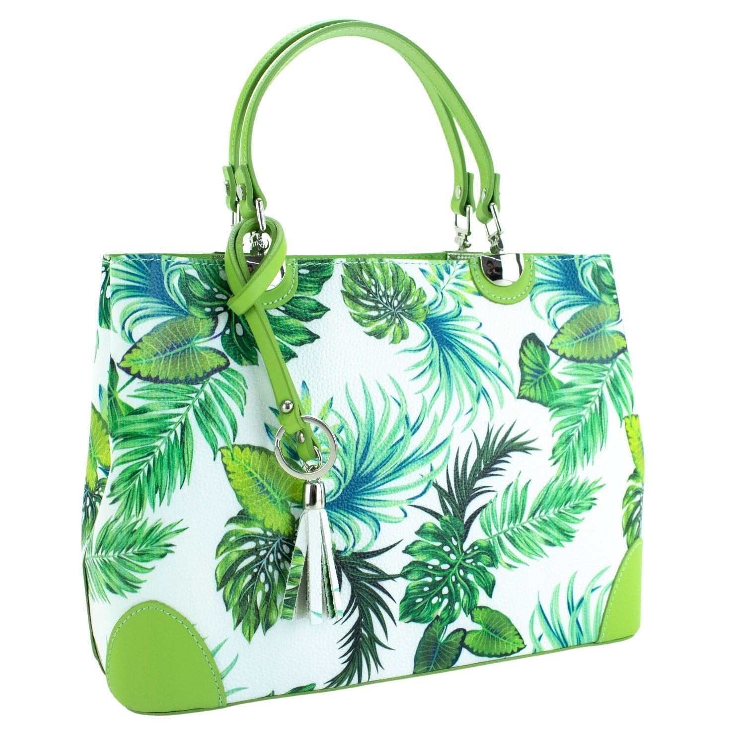 Bolso en piel Pregato Eleganza Tropical Green - KimondoShop