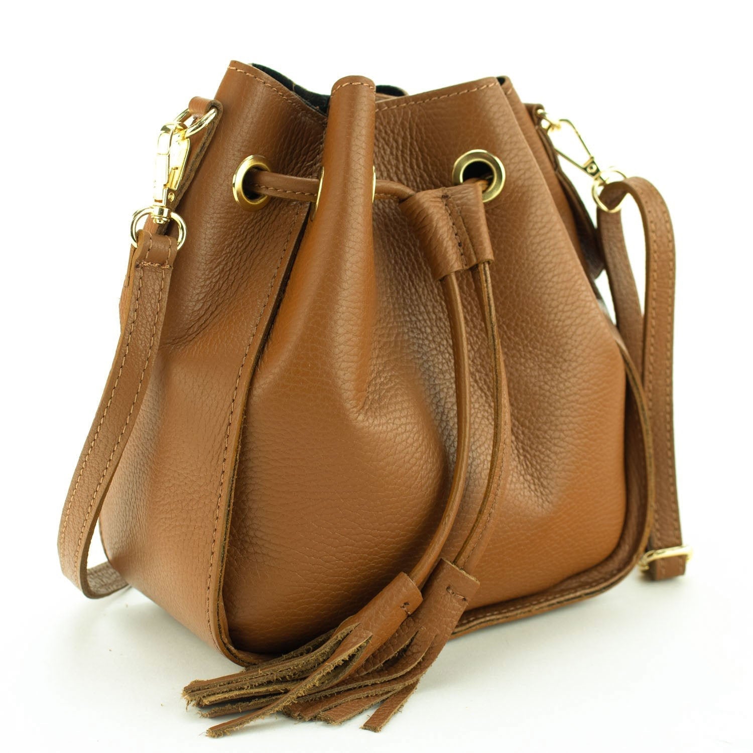 Bolso en Piel Pregato Laguna Camel - KimondoShop