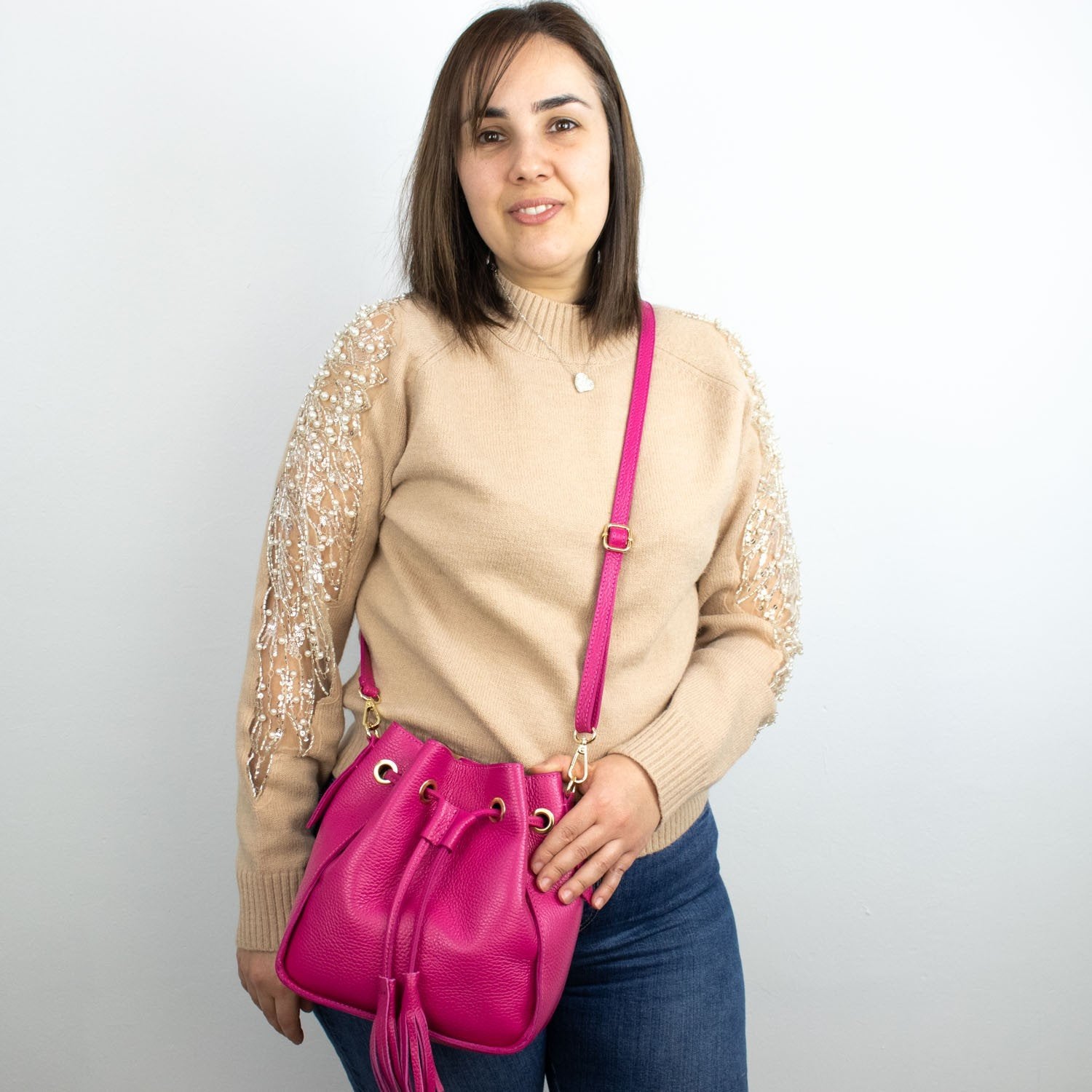 Bolso en Piel Pregato Laguna Fucsia - KimondoShop