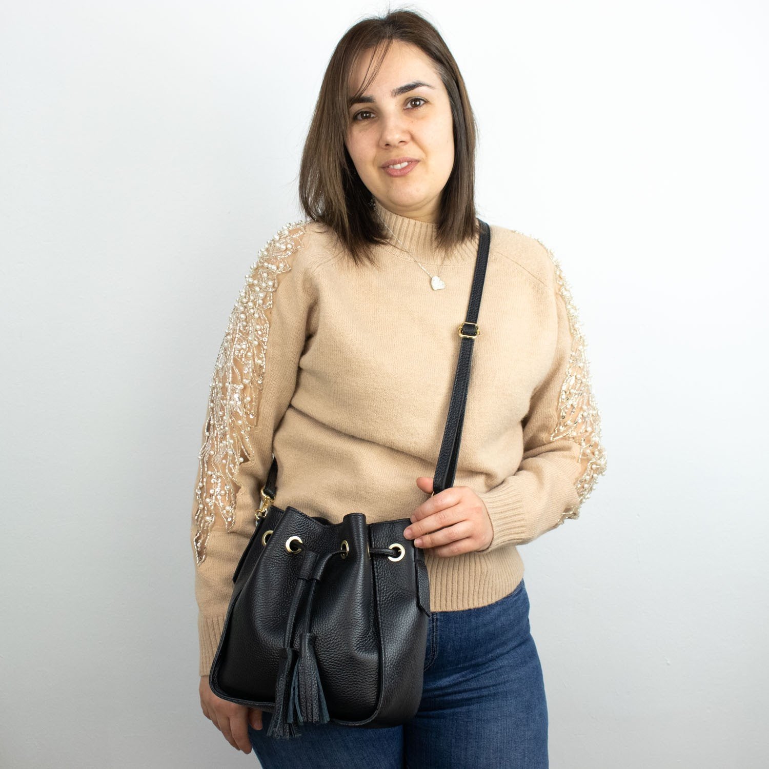 Bolso en Piel Pregato Laguna Negro - KimondoShop