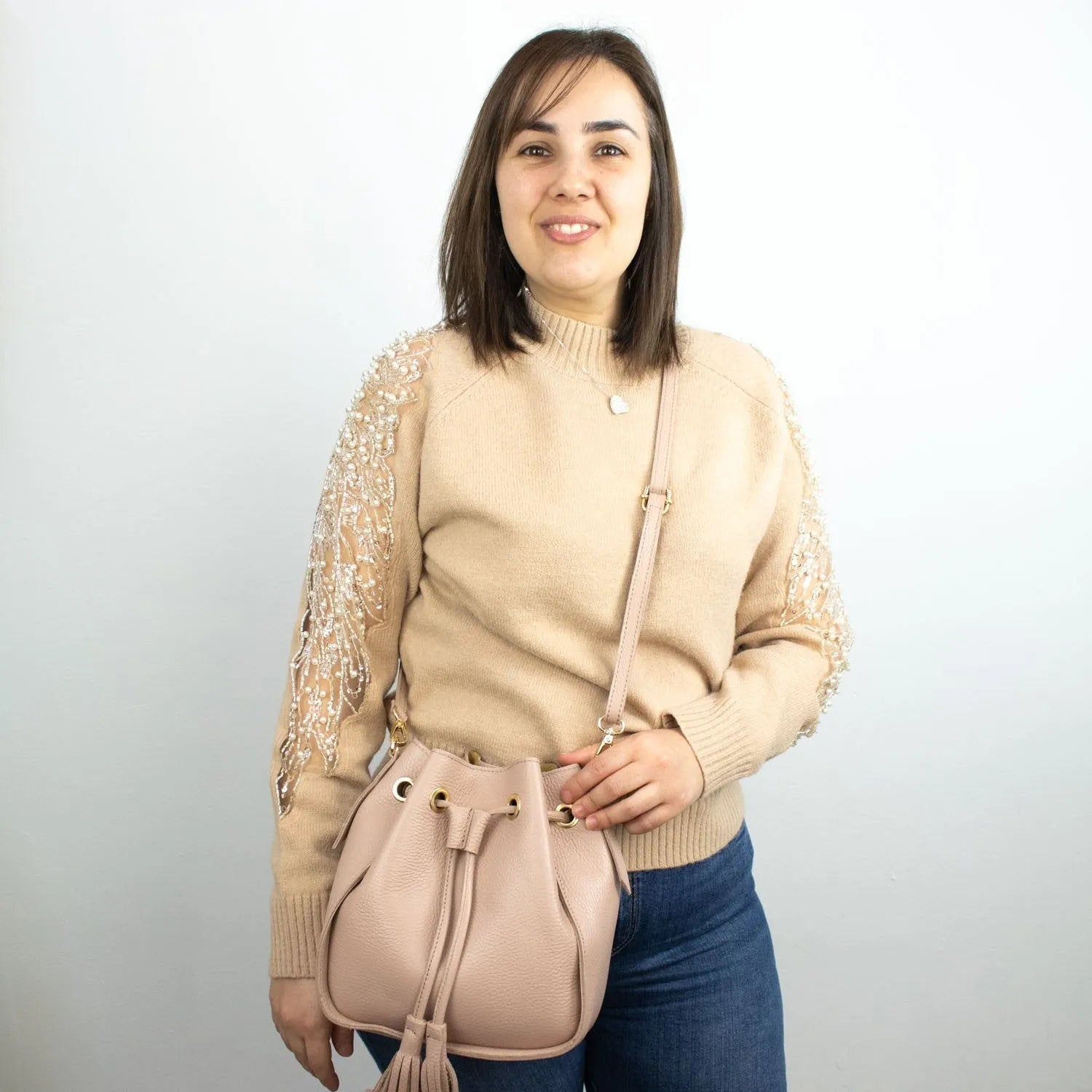 Bolso en Piel Pregato Laguna Nude - KimondoShop