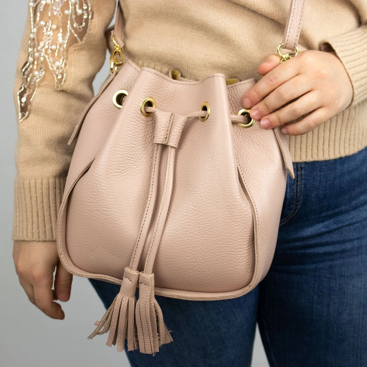 Bolso en Piel Pregato Laguna Nude - KimondoShop