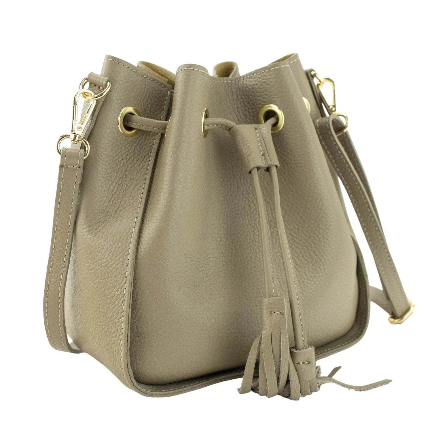 Bolso en Piel Pregato Laguna Taupe claro - KimondoShop