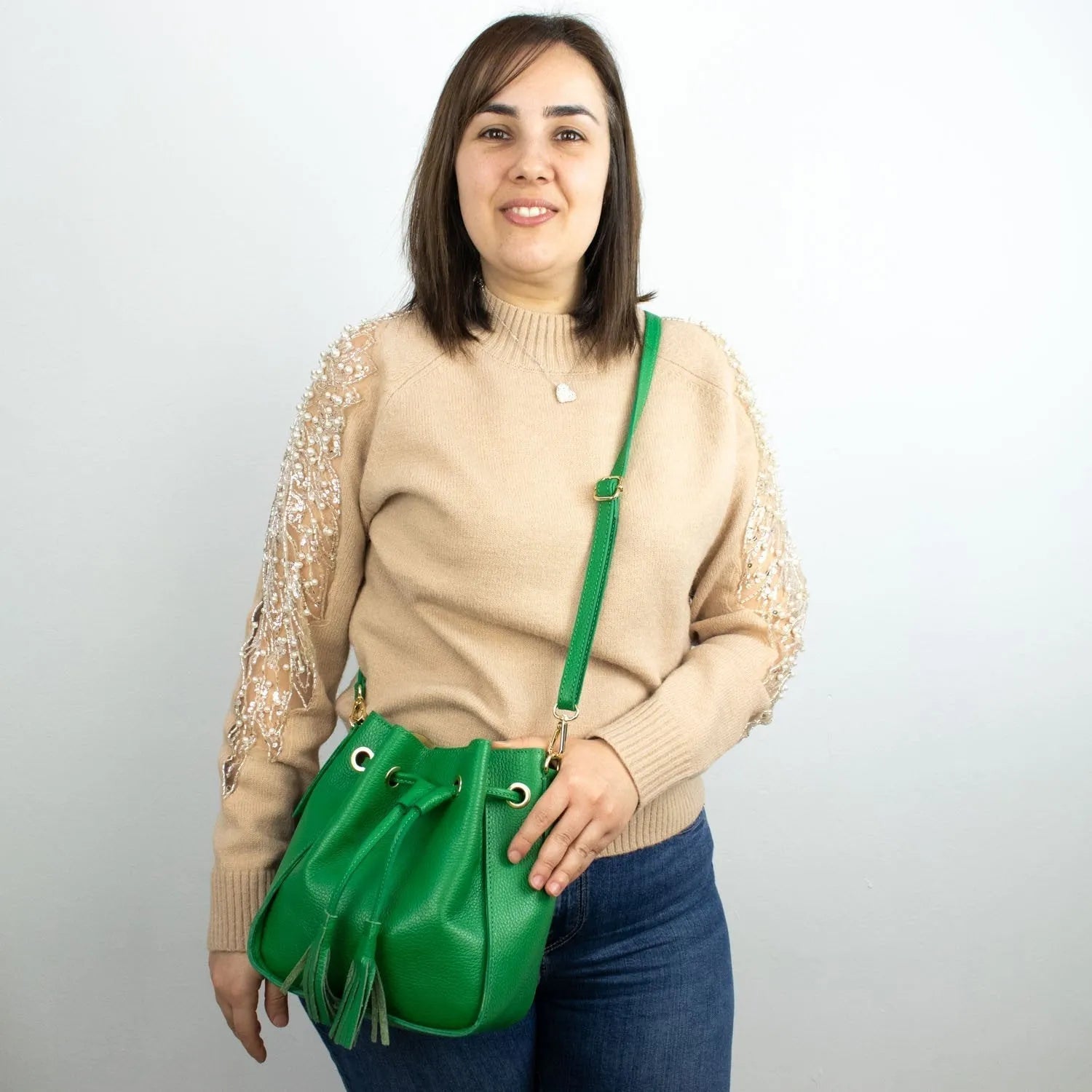 Bolso en Piel Pregato Laguna Verde - KimondoShop