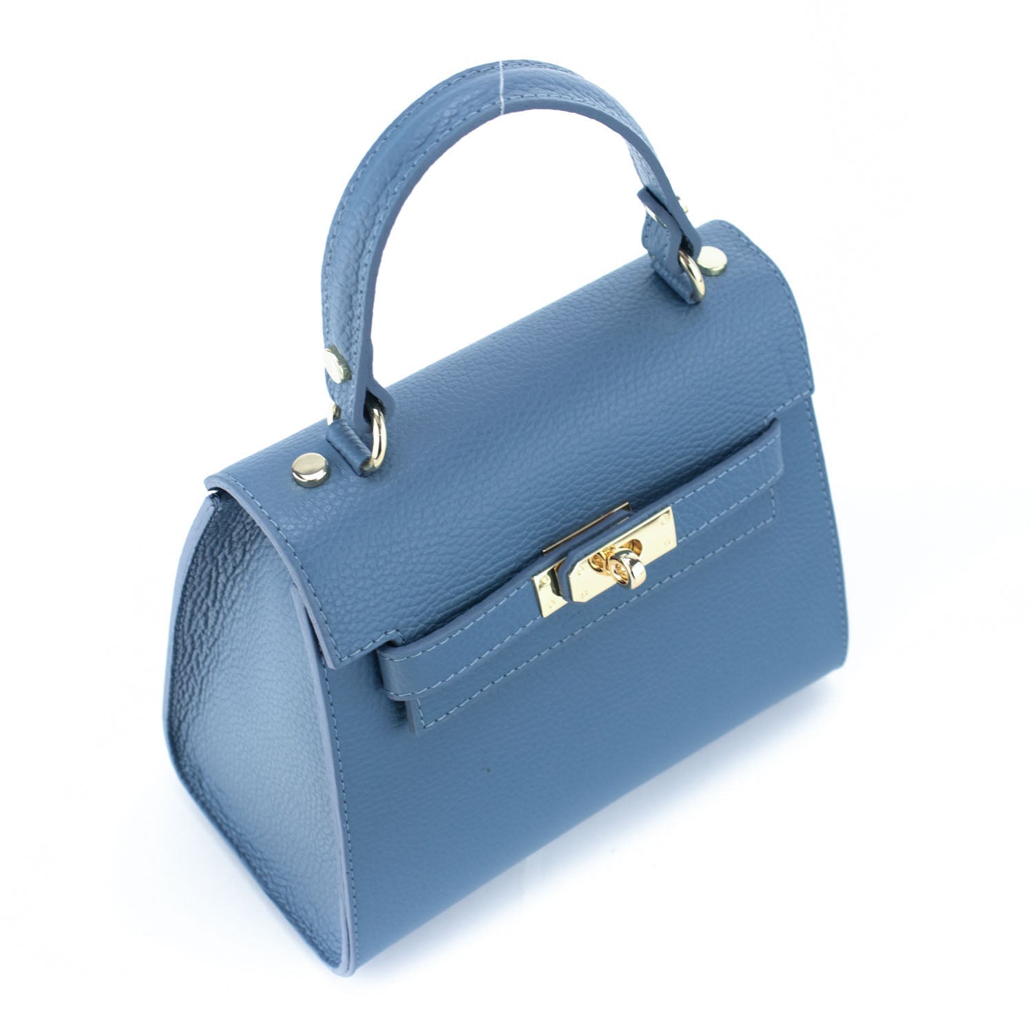 Bolso en Piel Pregato Latenza Azul Lavanda - KimondoShop