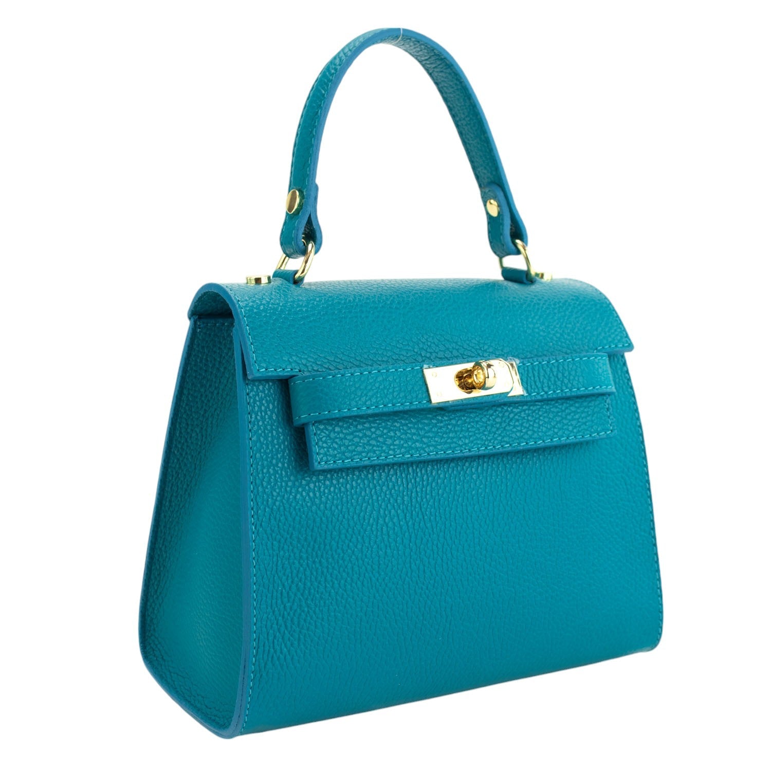 Bolso en Piel Pregato Latenza Azul Turquesa - KimondoShop