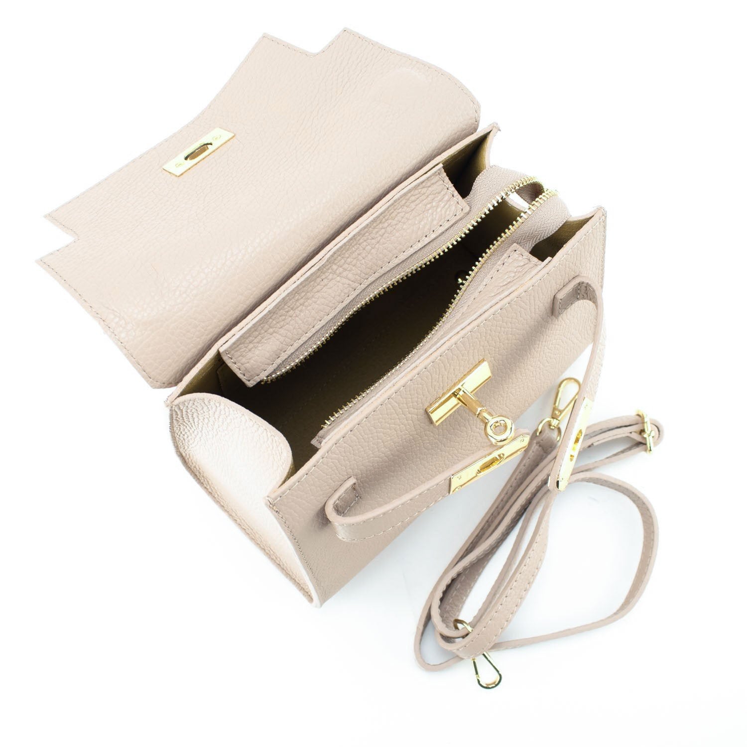 Bolso en Piel Pregato Latenza Beige - KimondoShop