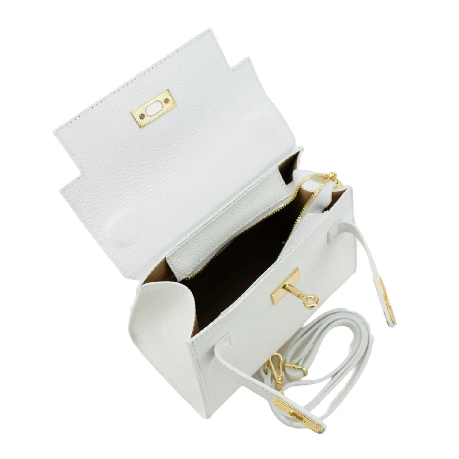 Bolso en Piel Pregato Latenza Blanco - KimondoShop