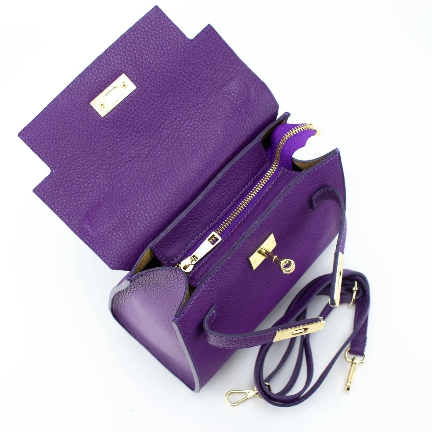 Bolso en Piel Pregato Latenza Lila - KimondoShop