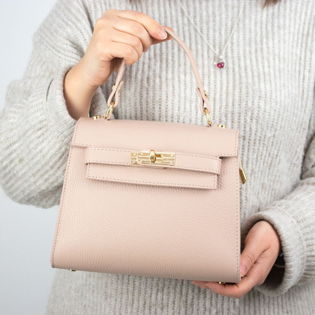 Bolso en Piel Pregato Latenza Nude - KimondoShop