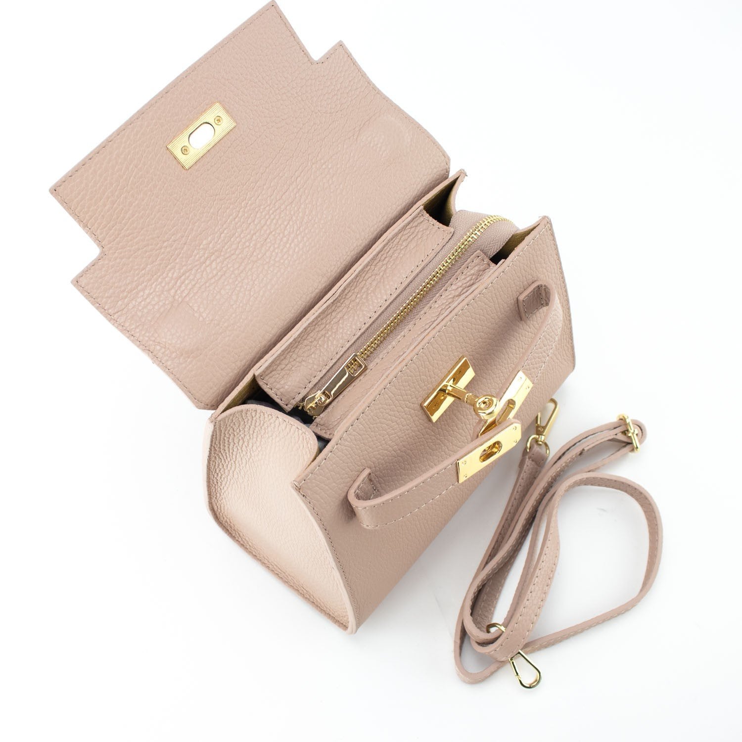 Bolso en Piel Pregato Latenza Nude - KimondoShop