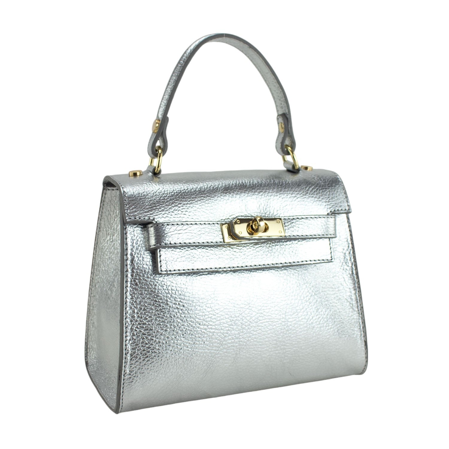 Bolso en Piel Pregato Latenza Plata - KimondoShop