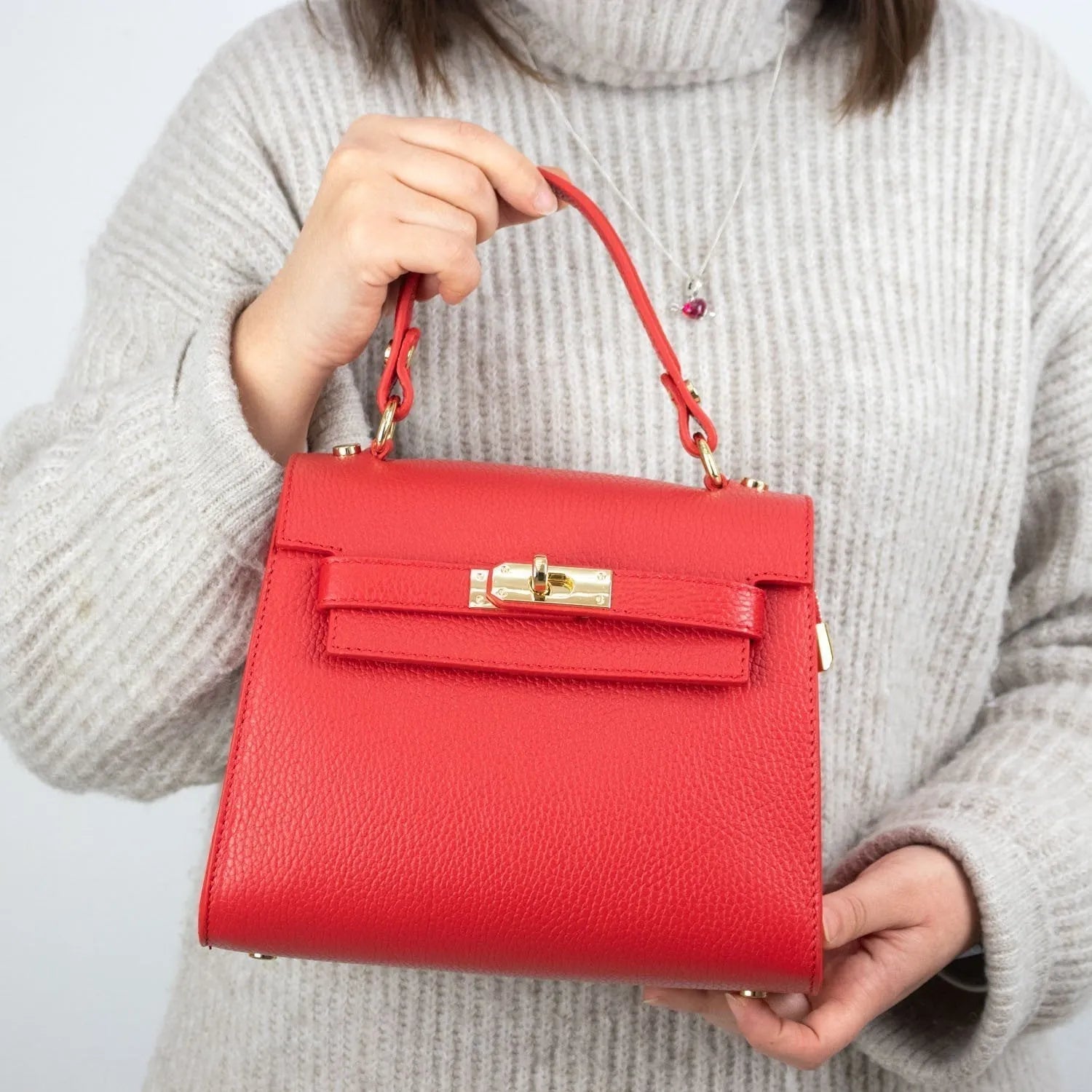 Bolso en Piel Pregato Latenza Rojo - KimondoShop