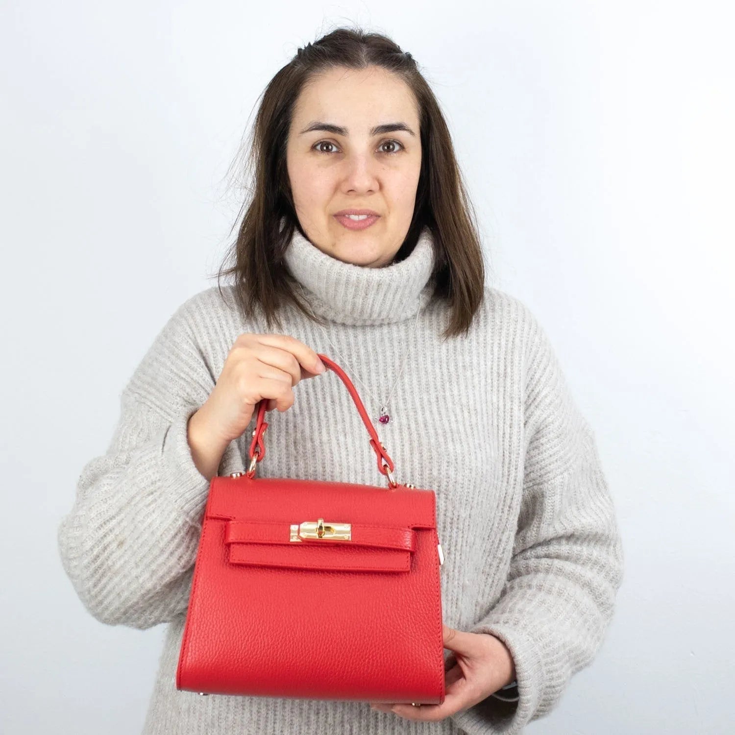 Bolso en Piel Pregato Latenza Rojo - KimondoShop