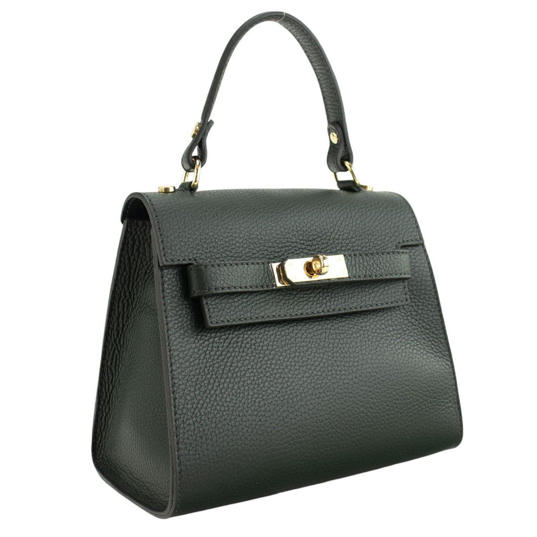 Bolso en Piel Pregato Latenza Verde oscuro - KimondoShop