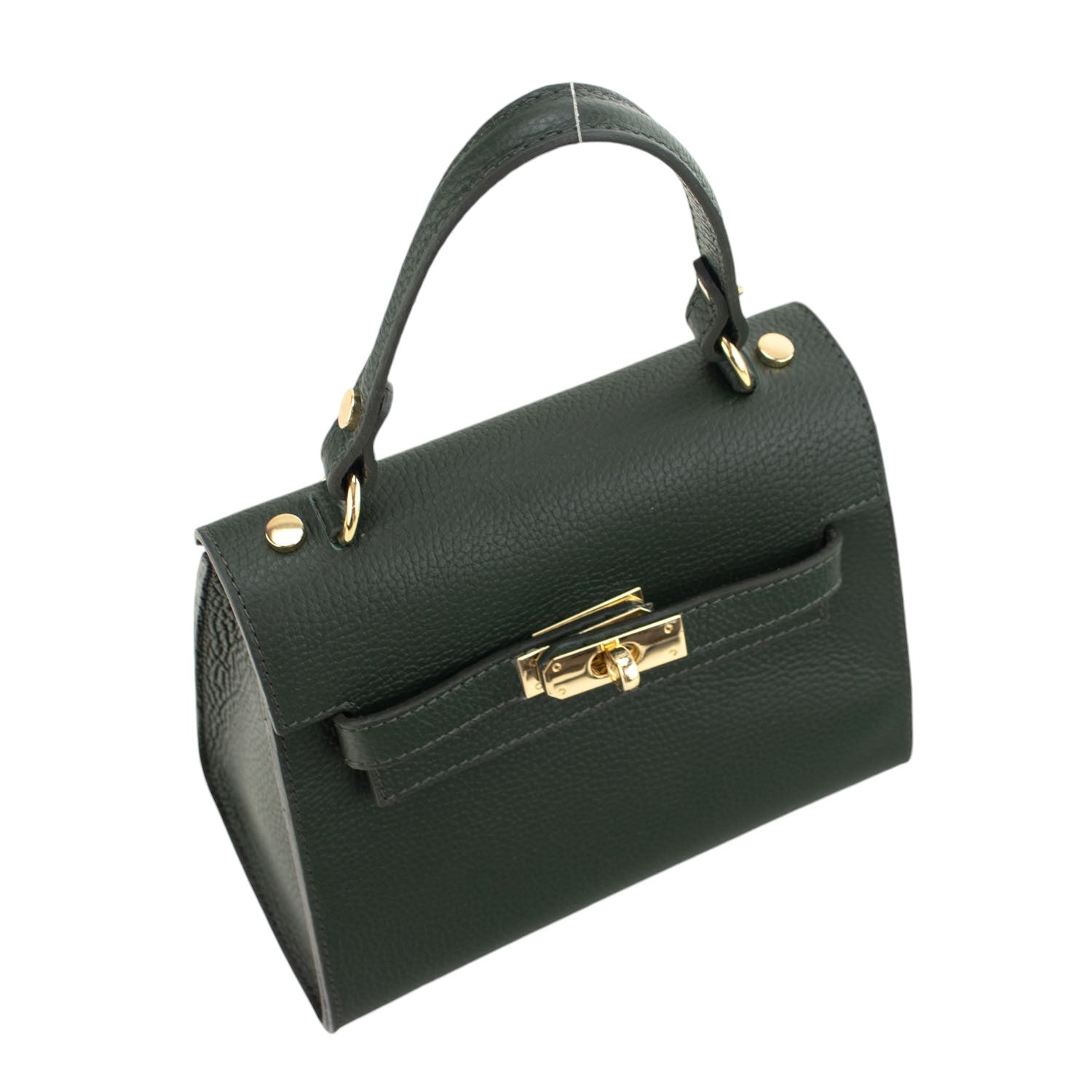 Bolso en Piel Pregato Latenza Verde oscuro - KimondoShop