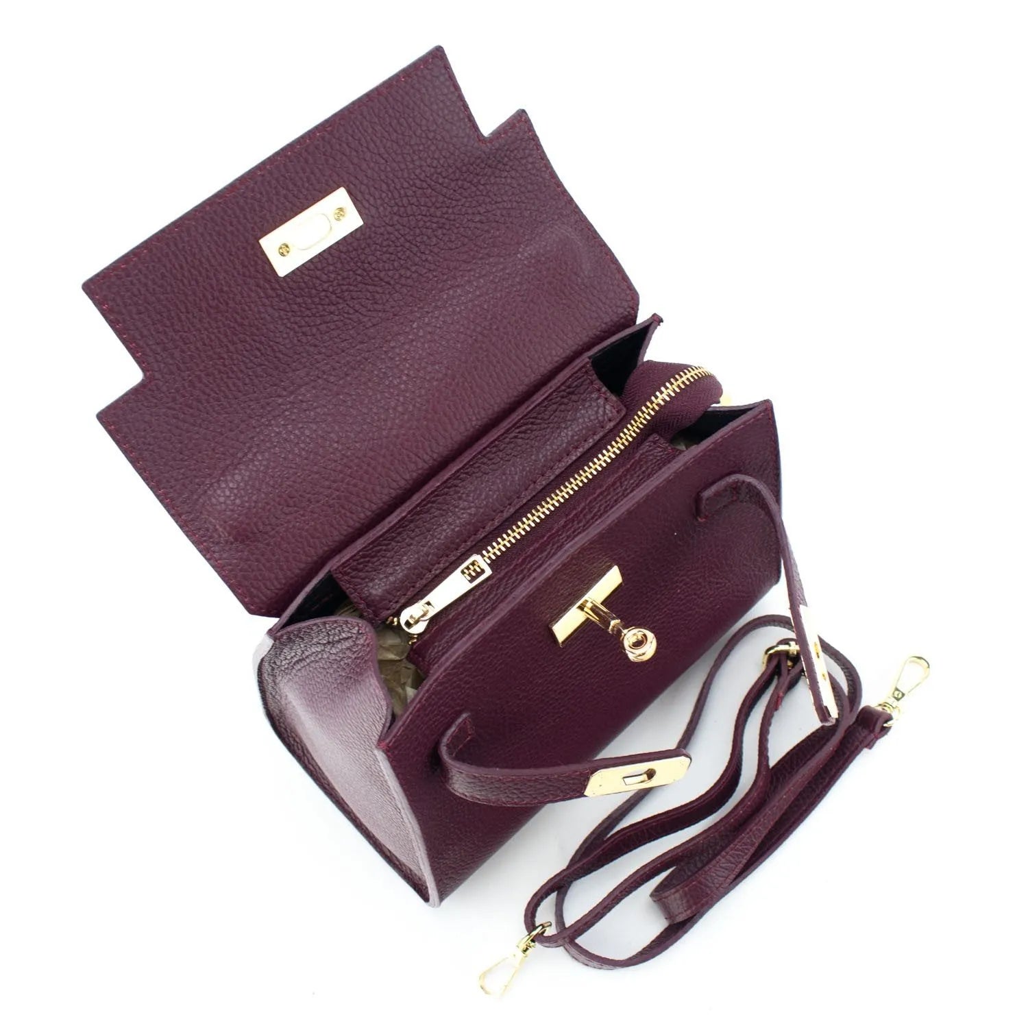 Bolso en Piel Pregato Latenza Vino - KimondoShop