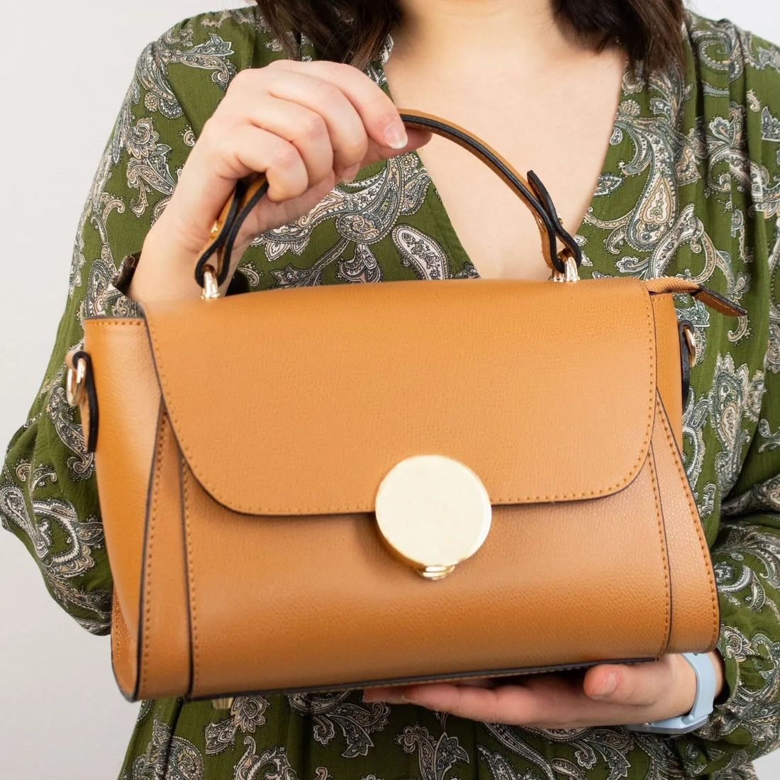 Bolso en Piel Pregato Luna Camel - KimondoShop