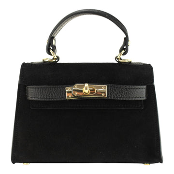 Bolso en Piel Pregato mini Latenza Ante Negro - KimondoShop