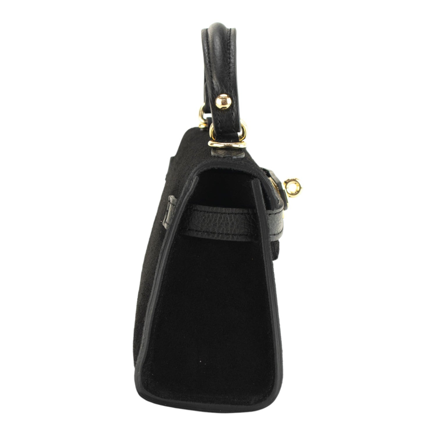 Bolso en Piel Pregato mini Latenza Ante Negro - KimondoShop