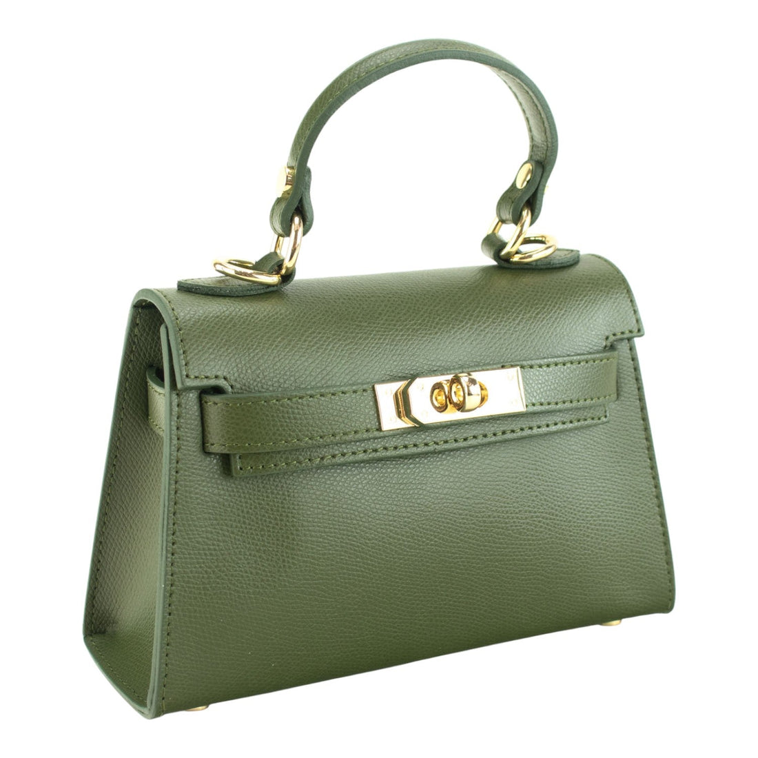 Bolso en Piel Pregato mini Latenza Verde Oliva - KimondoShop