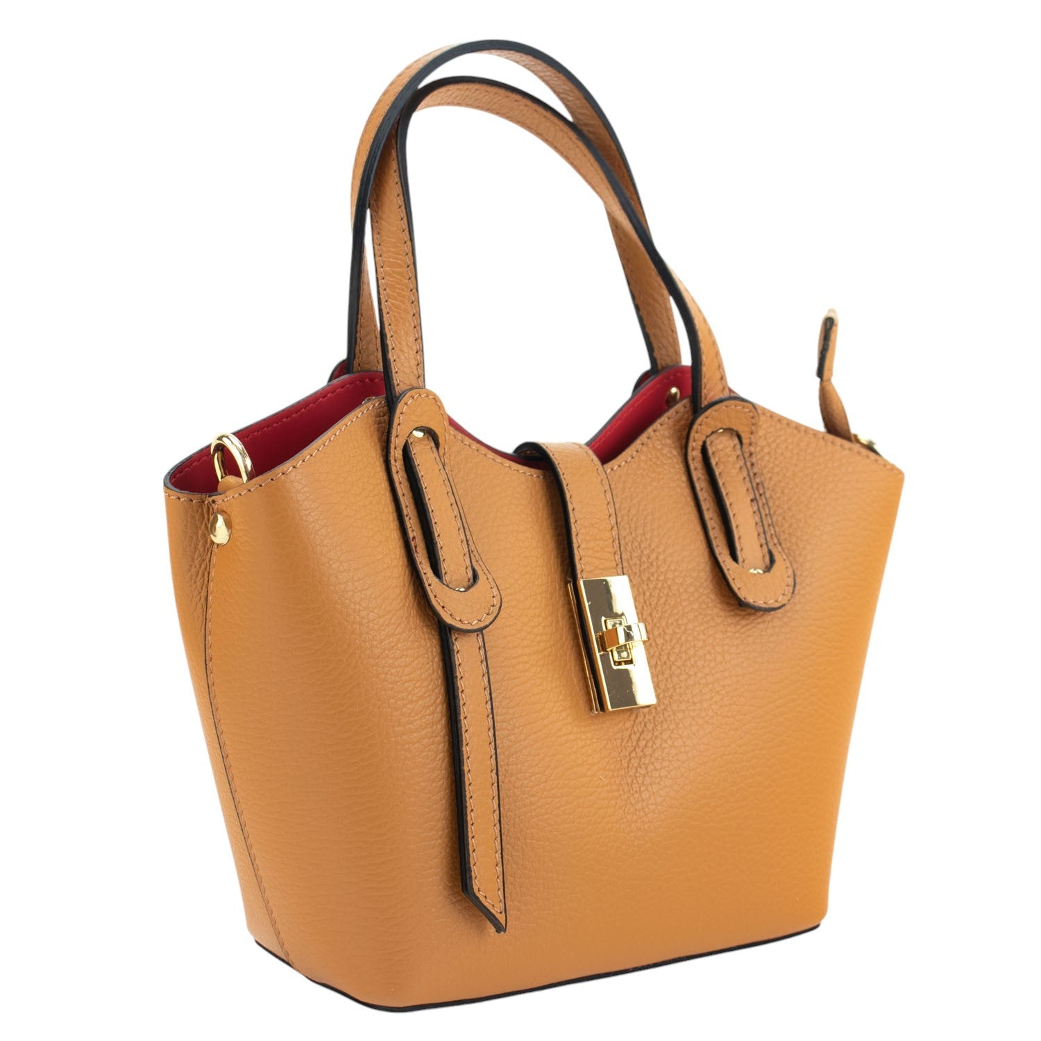 Bolso en Piel Pregato Piccolo Camel claro - KimondoShop