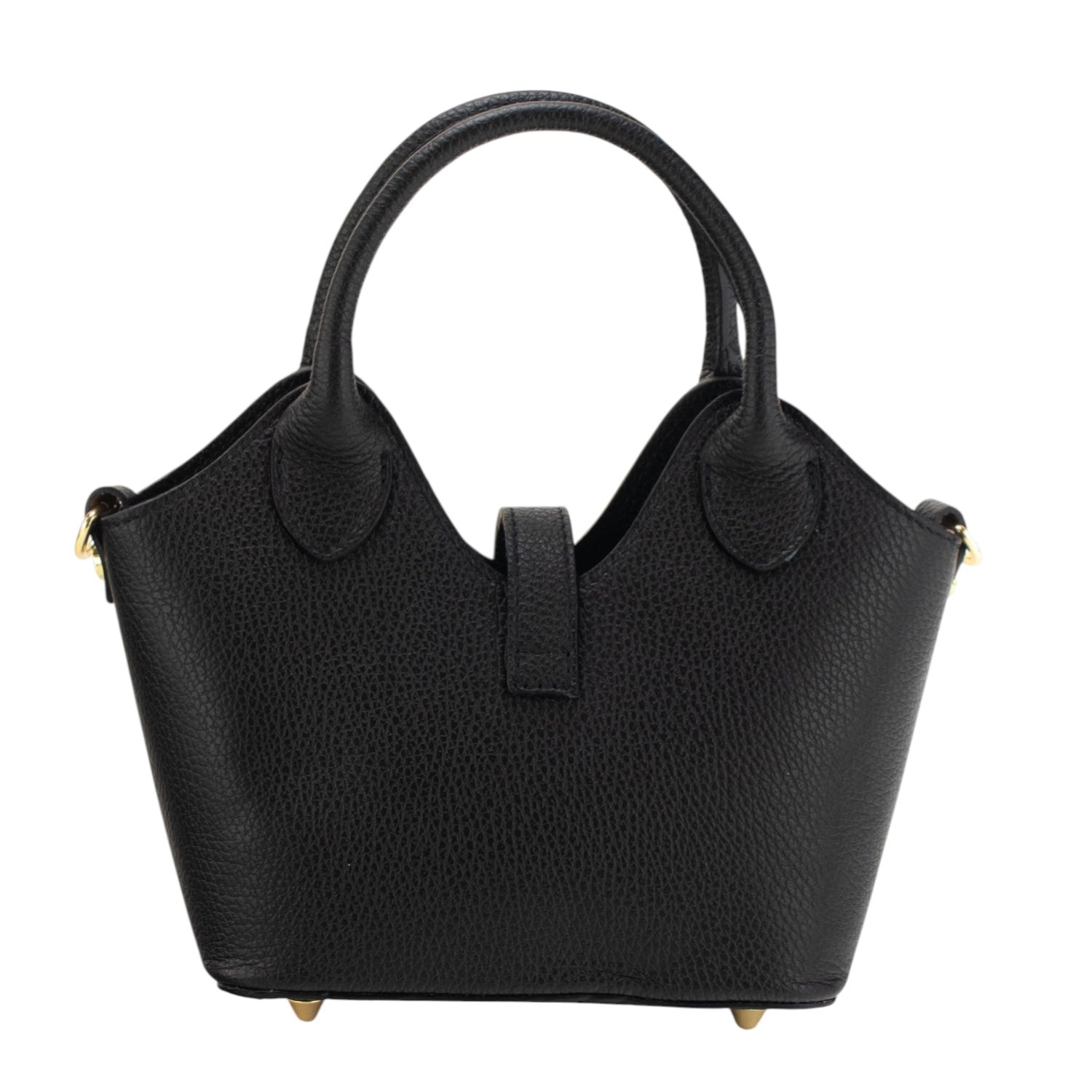 Bolso en Piel Pregato Piccolo tape Negro - KimondoShop