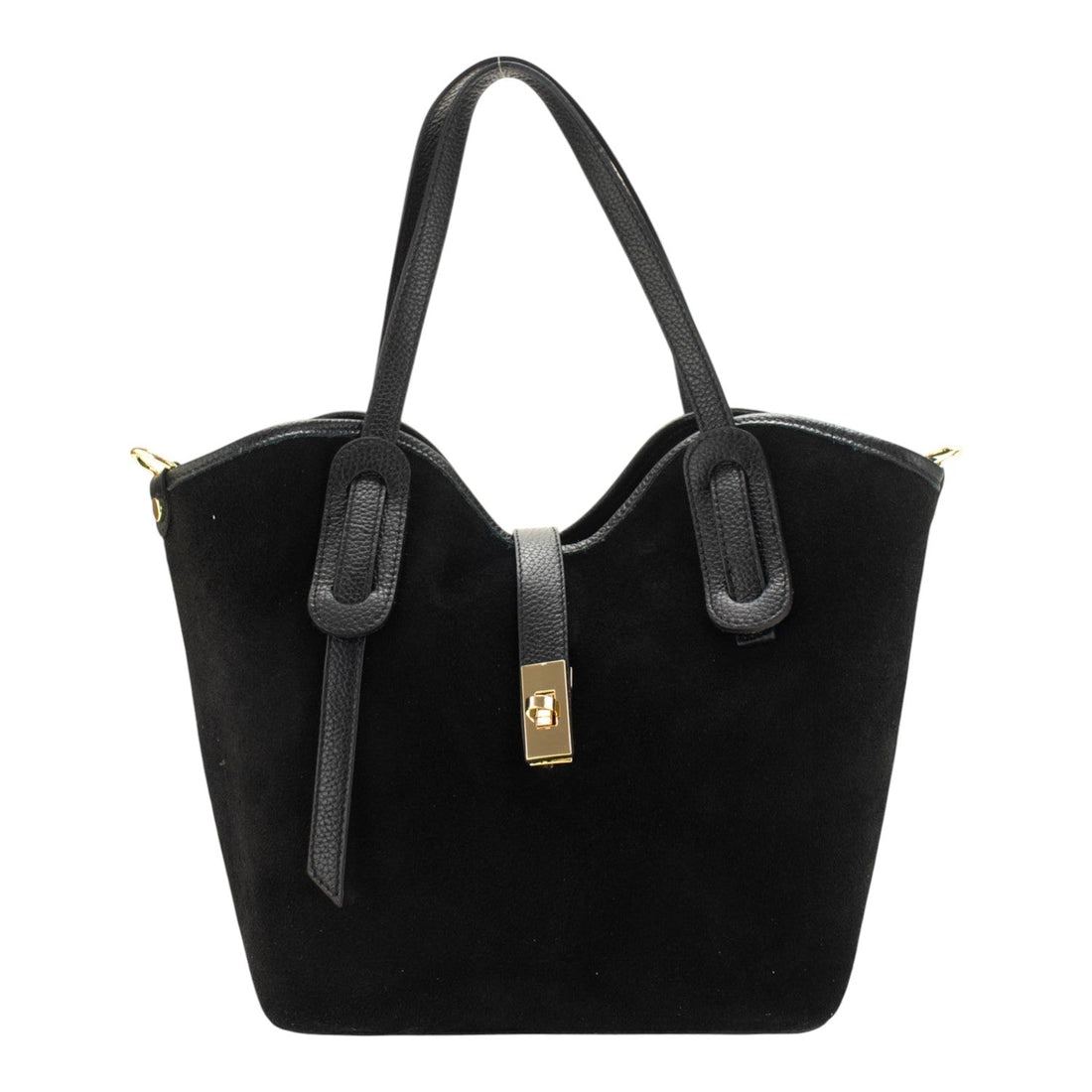 Bolso en Piel Pregato Siena Ante Negro - KimondoShop