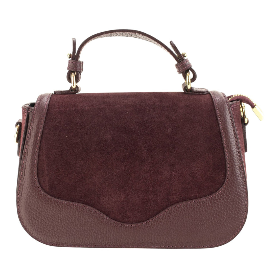Bolso en piel Pregato Velluto Ante Burdeos - KimondoShop