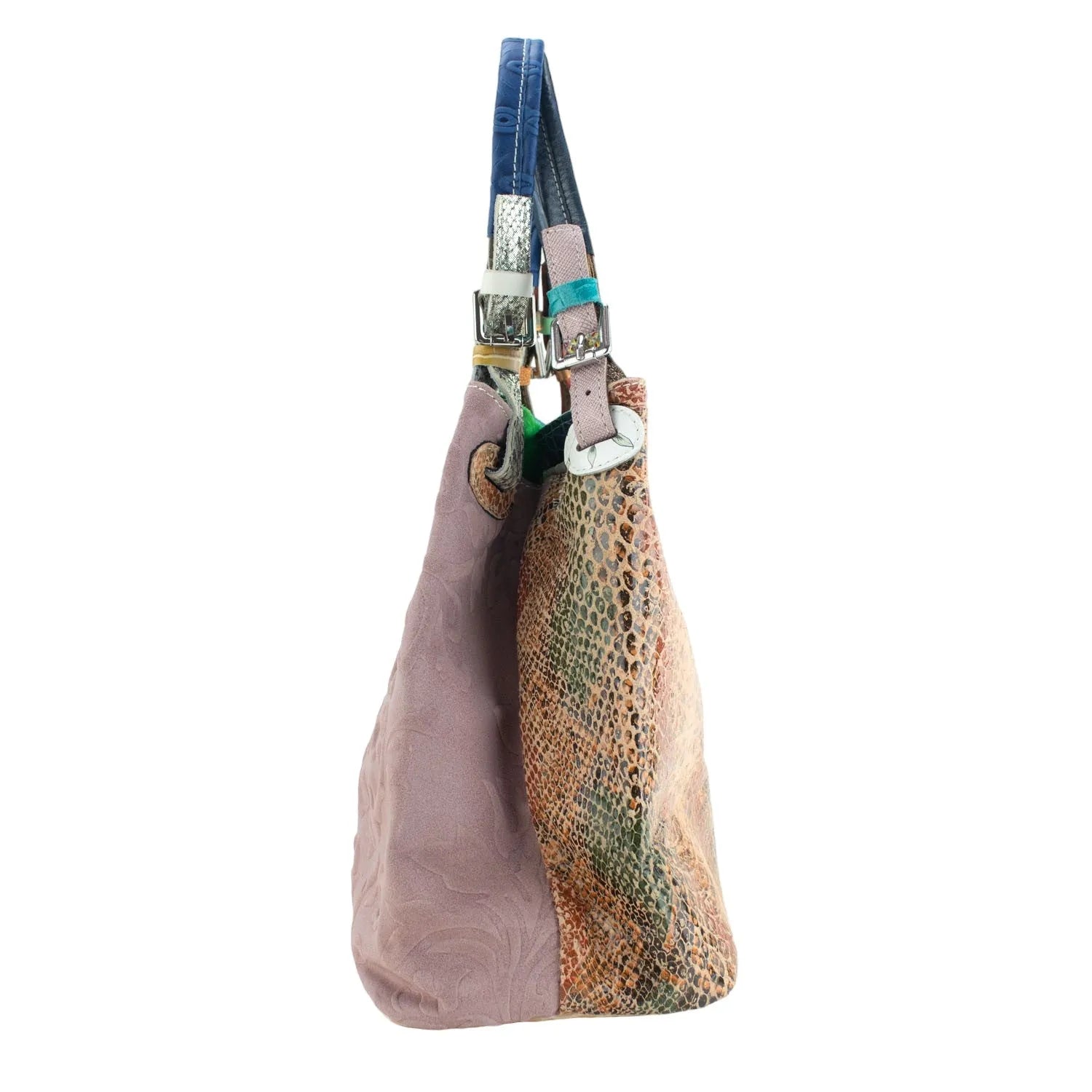 Bolso hobo en Piel Pregato Vittoria Snake Marble - KimondoShop