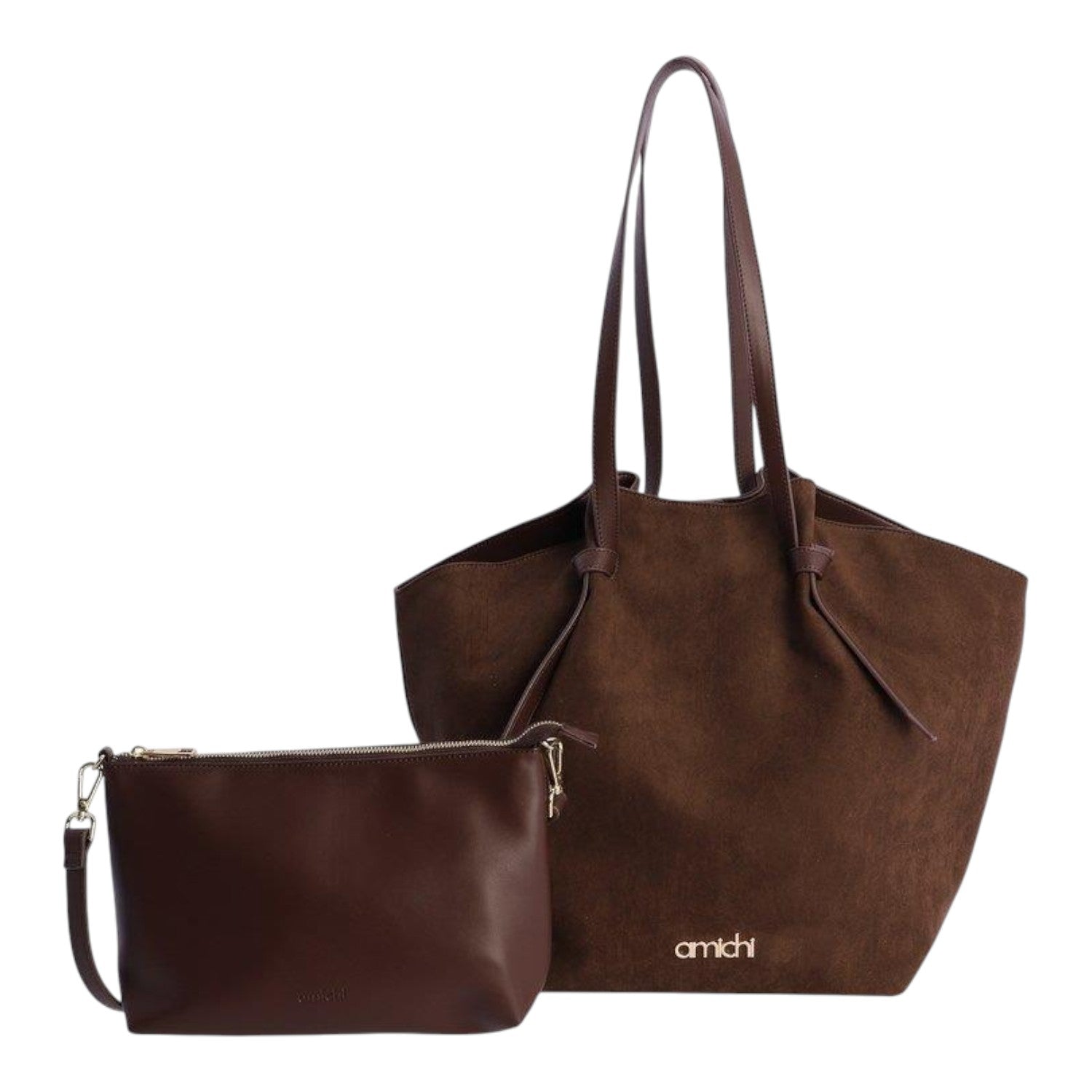 Bolso hombro Amichi Seda Marrón - KimondoShop