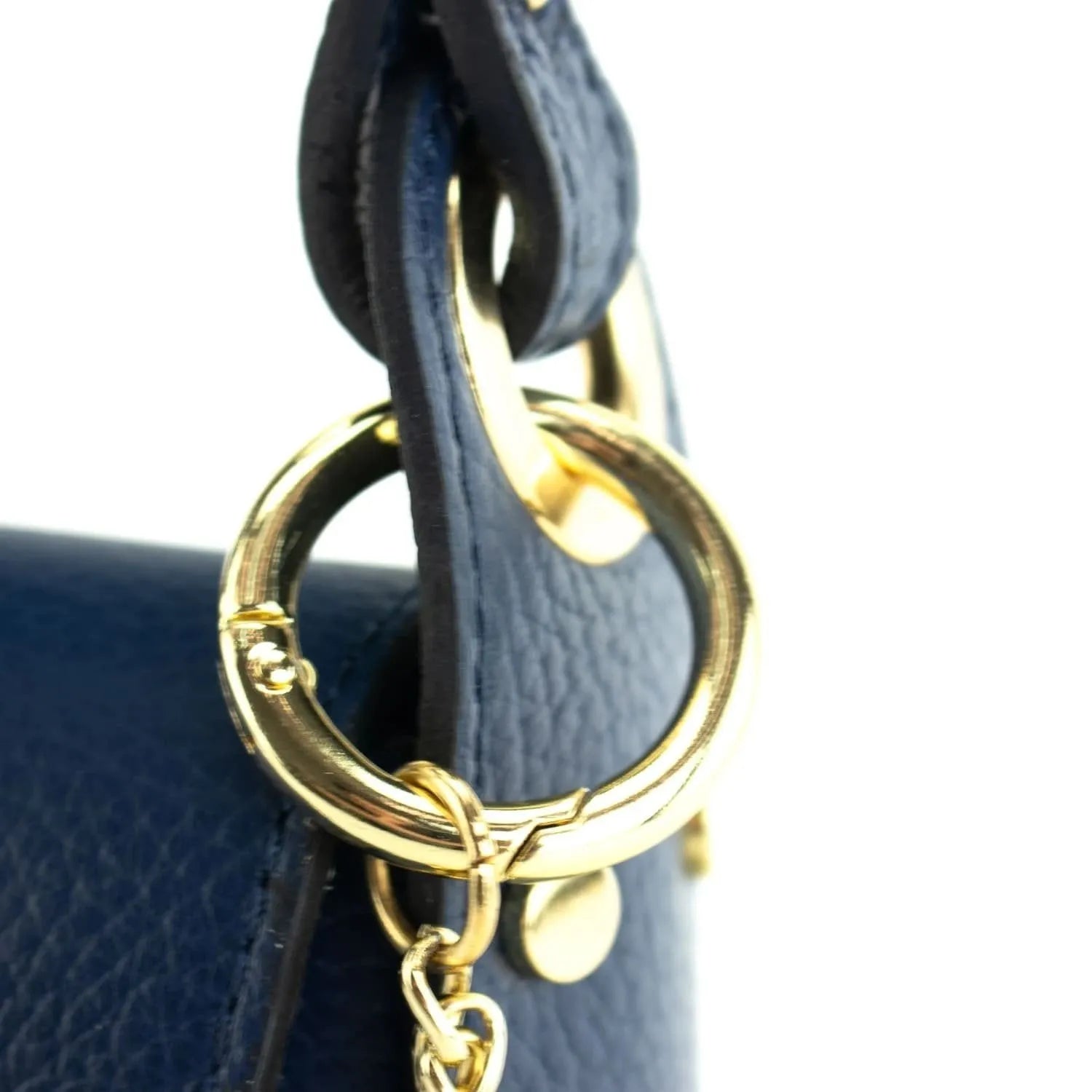 Bolso mini en Piel Pregato Golden Bee Azul marino - KimondoShop