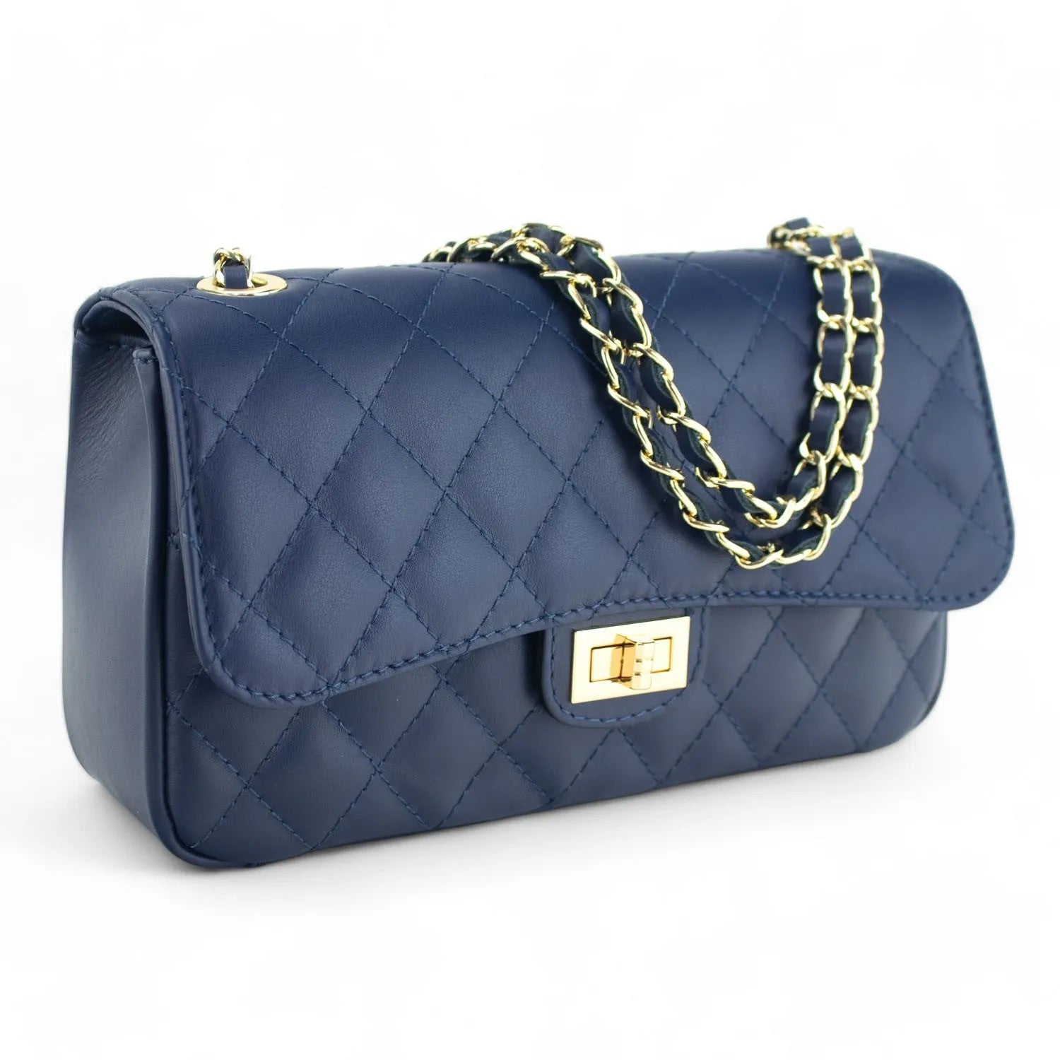 Bolso Piel Pregato Classy Azul marino - KimondoShop