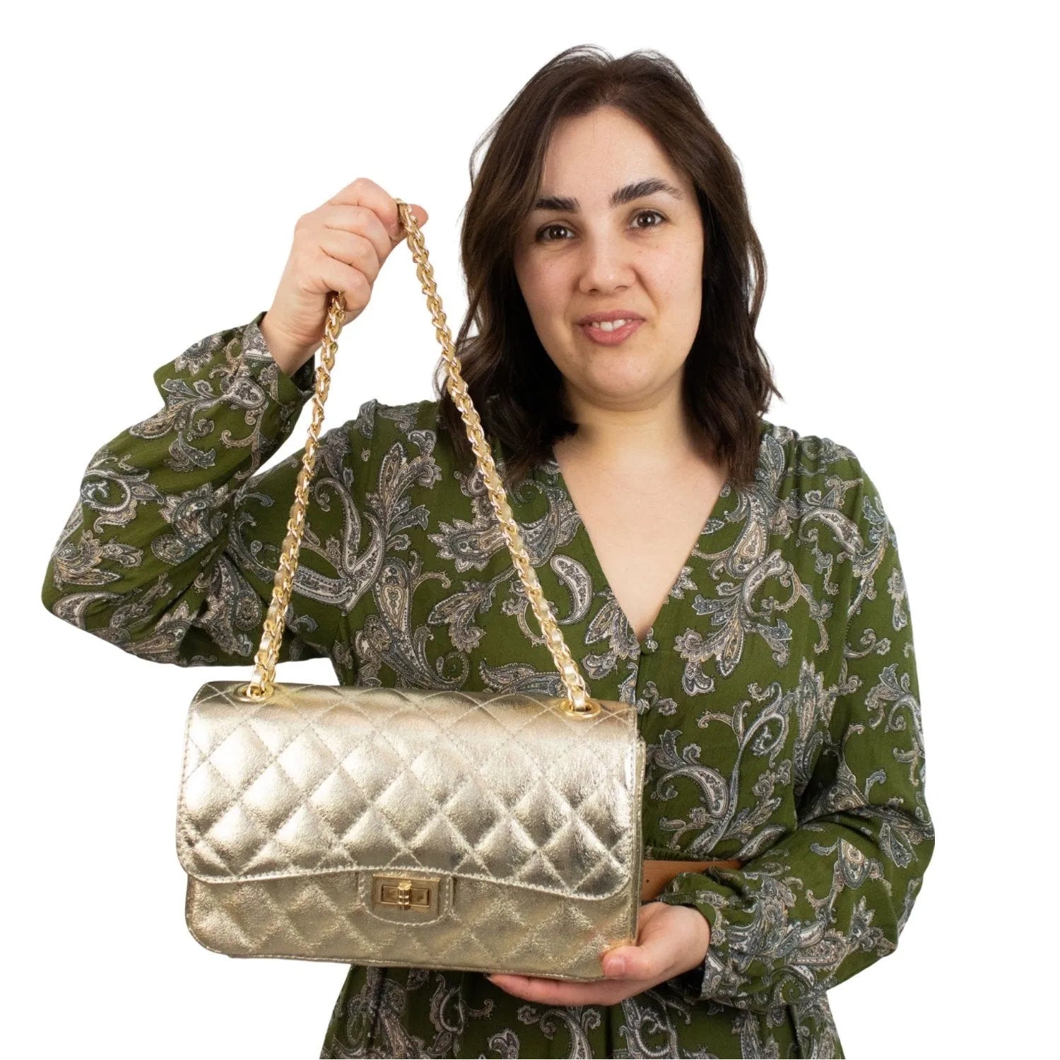 Bolso Piel Pregato Classy Dorado - KimondoShop