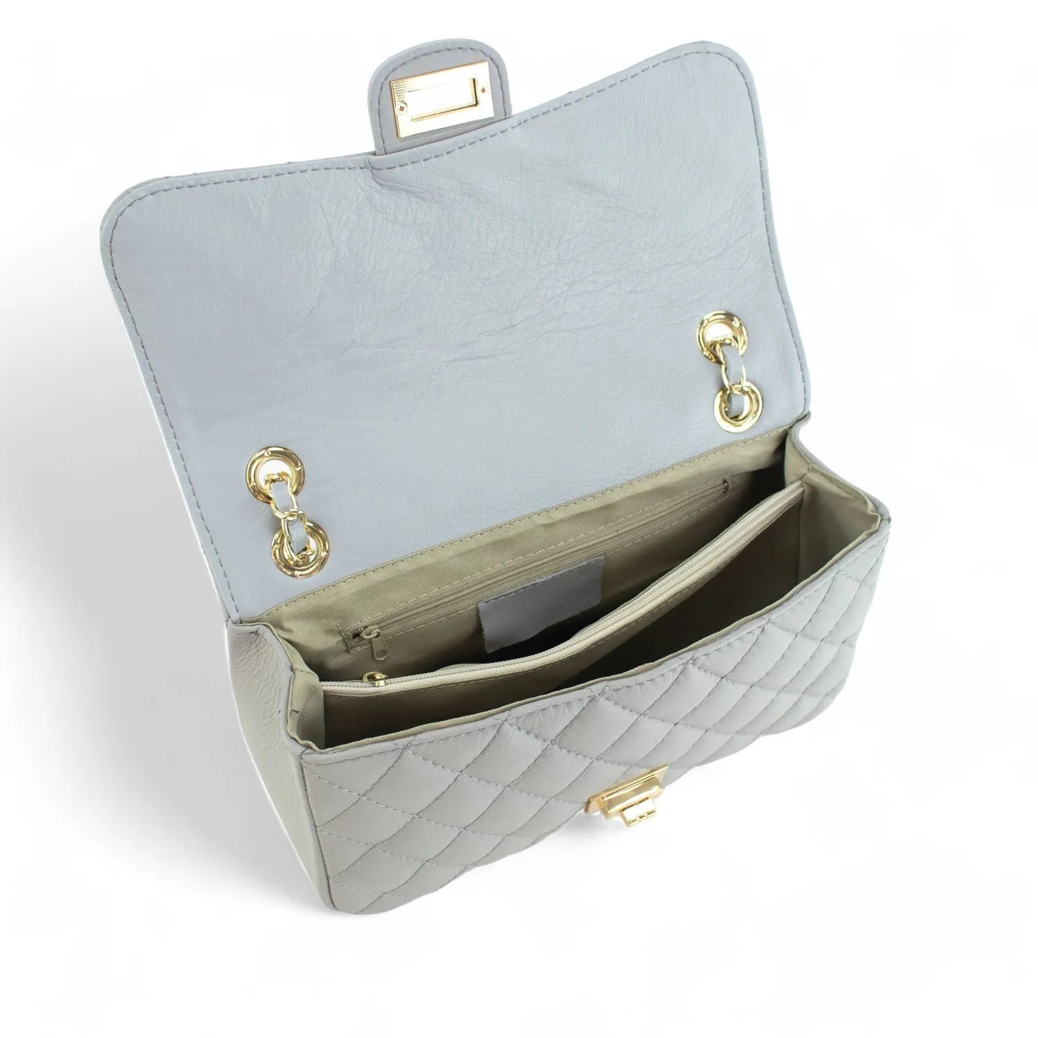 Bolso Piel Pregato Classy Gris - KimondoShop