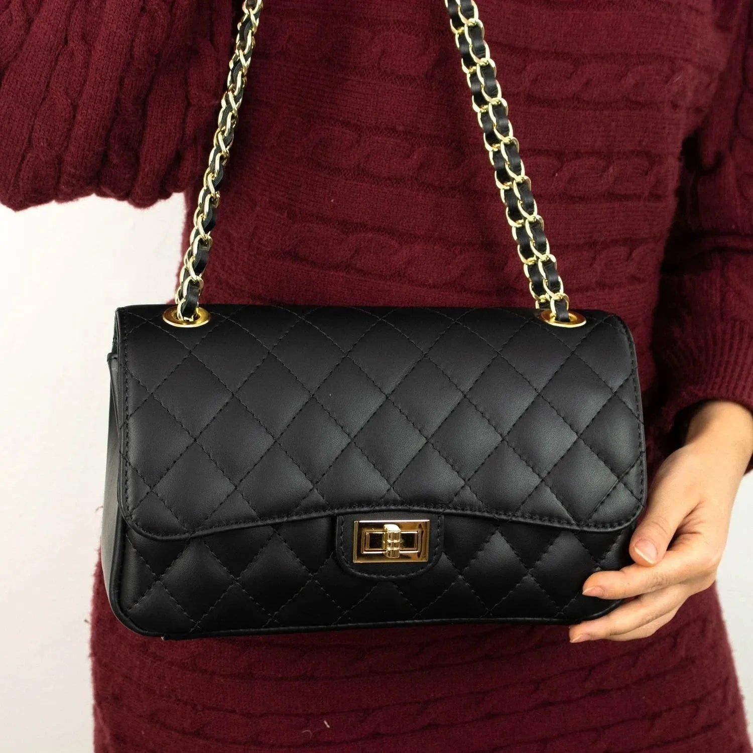 Bolso Piel Pregato Classy Negro - KimondoShop