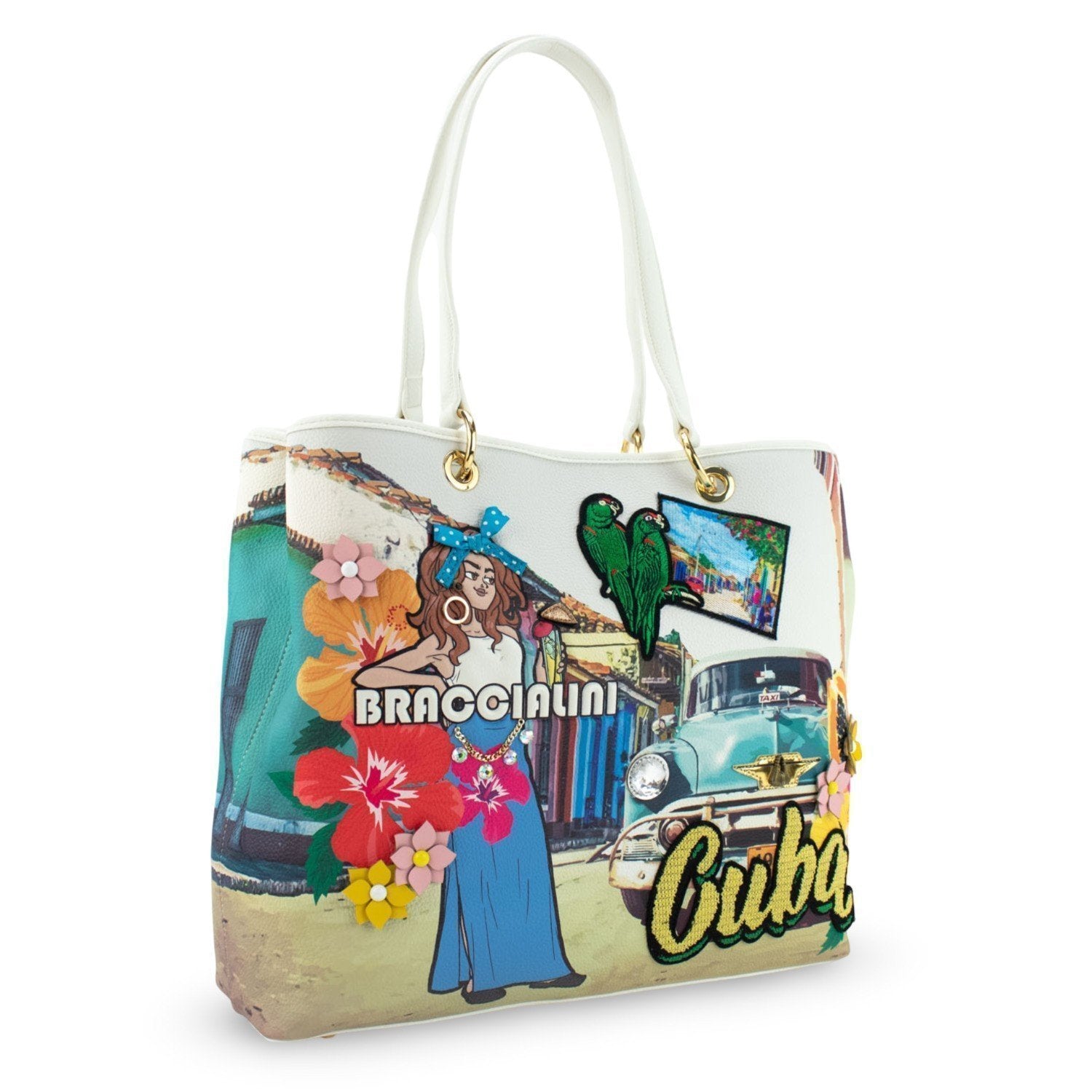 Bolso Shopper Braccialini Cartoline Cuba - KimondoShop