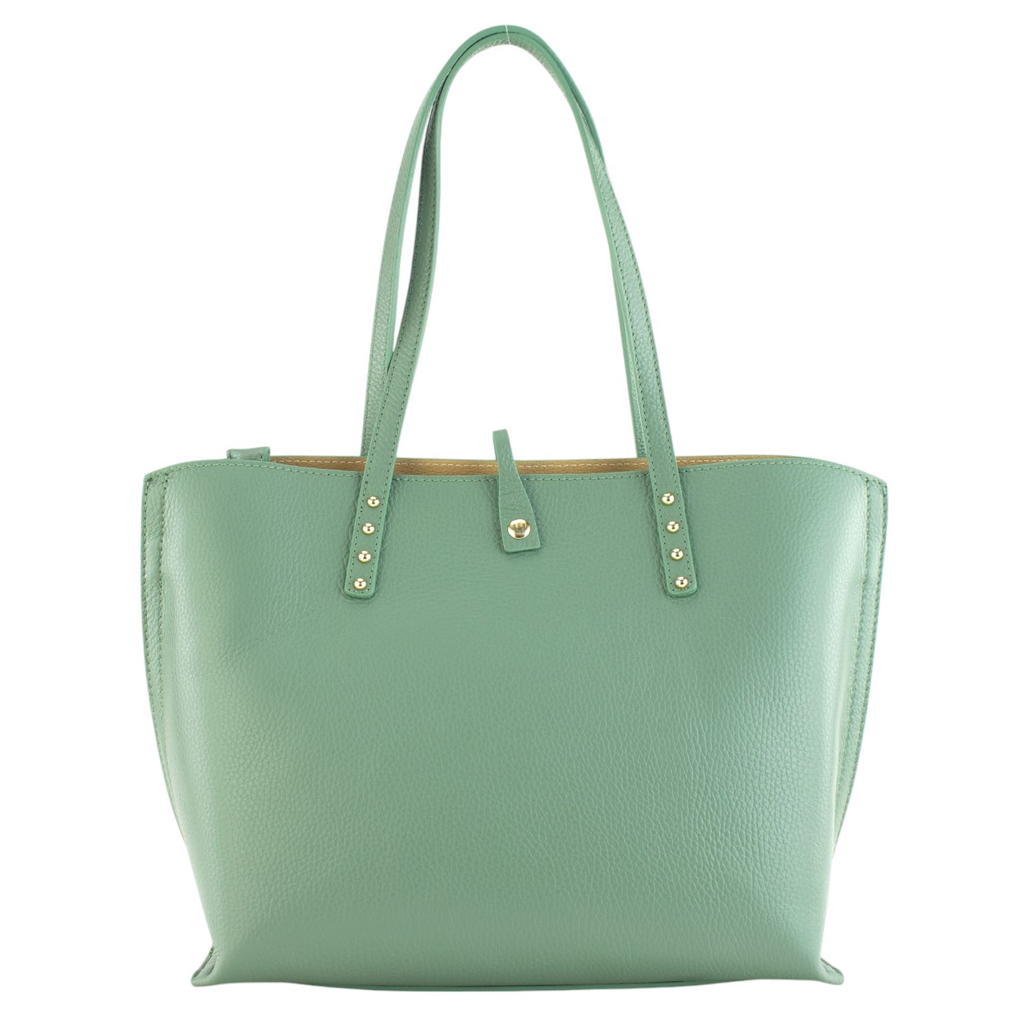 Bolso Shopper en Piel Pregato Loggia Aguamarina - KimondoShop