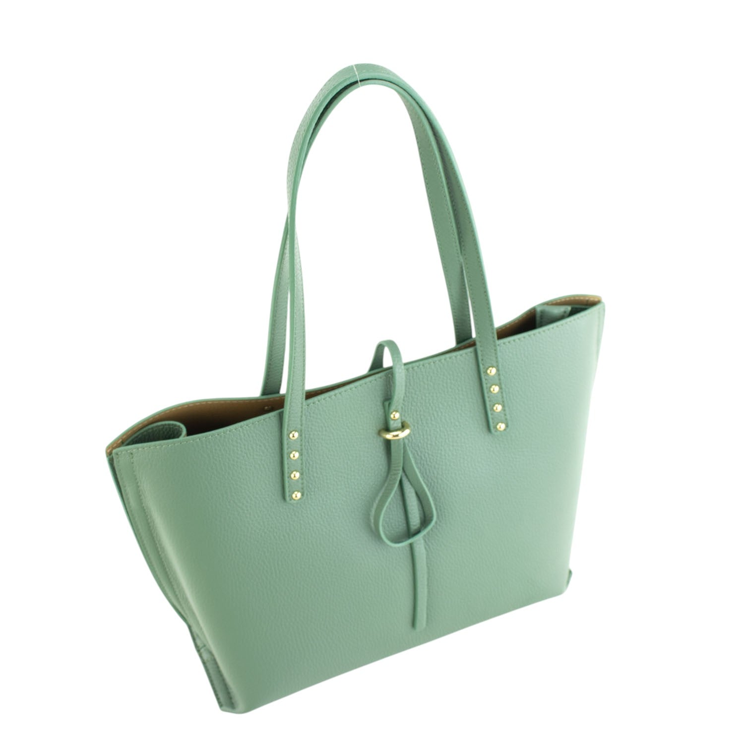 Bolso Shopper en Piel Pregato Loggia Aguamarina - KimondoShop