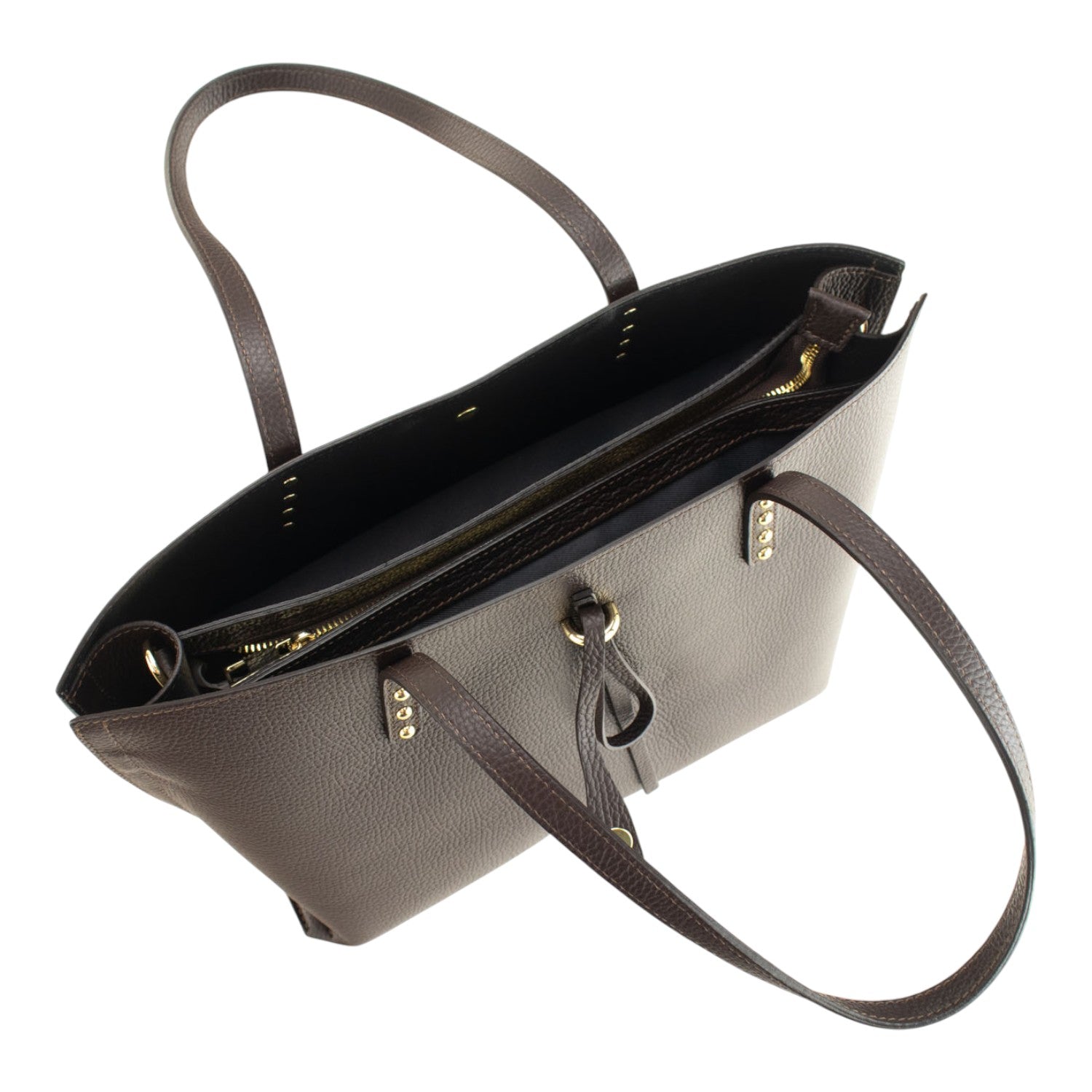 Bolso Shopper en Piel Pregato Loggia Chocolate - KimondoShop