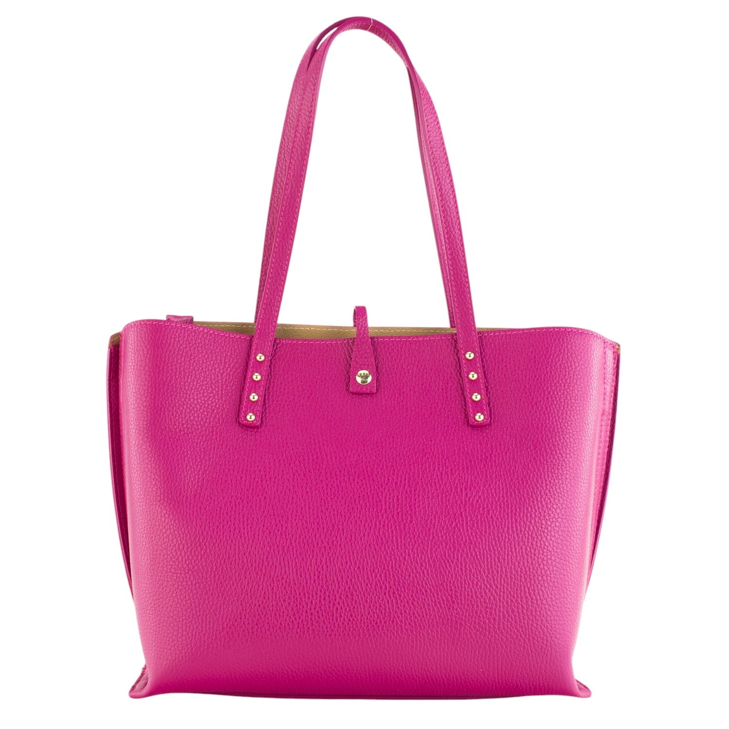 Bolso Shopper en Piel Pregato Loggia Fucsia - KimondoShop