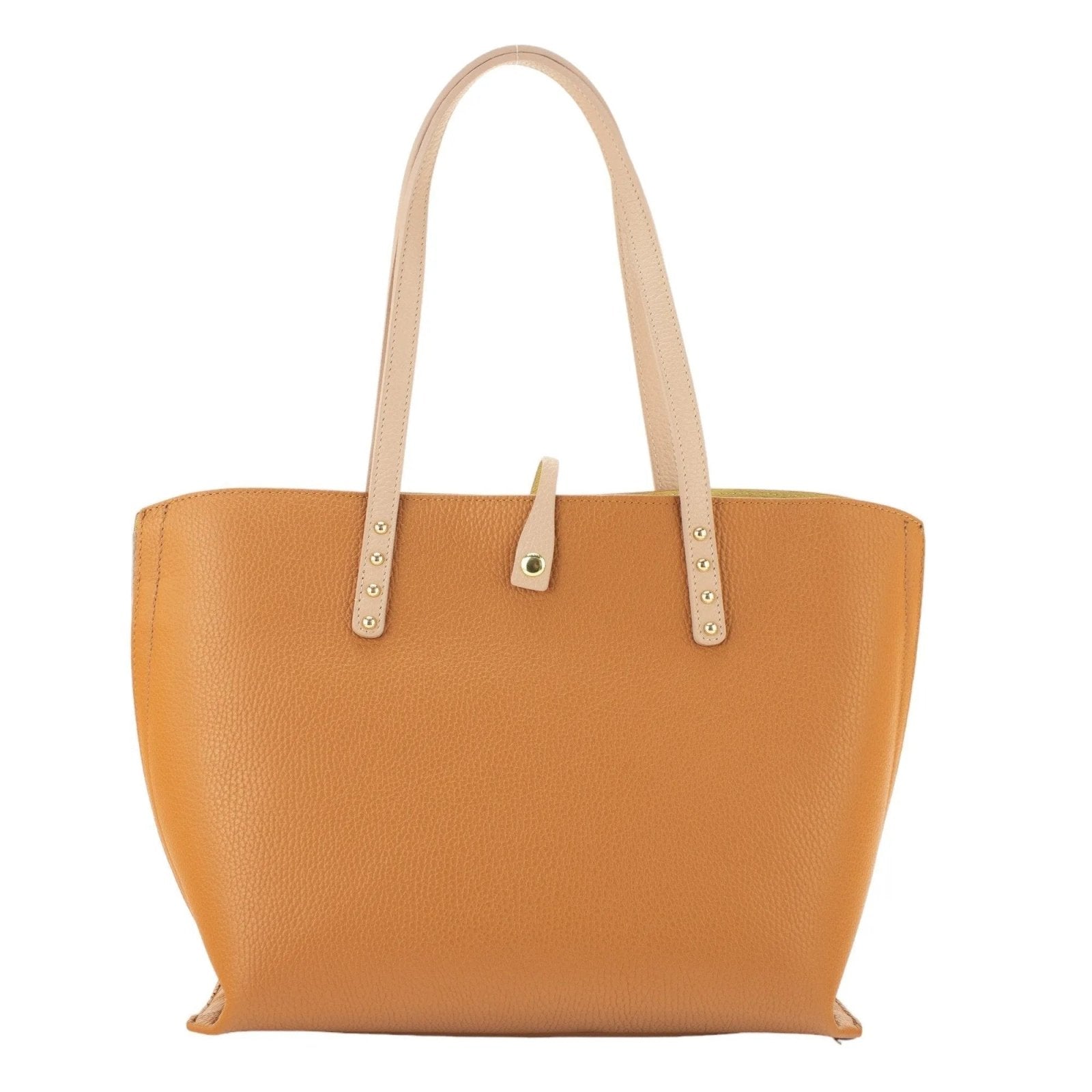 Bolso Shopper en Piel Pregato Loggia Marrón Beige - KimondoShop