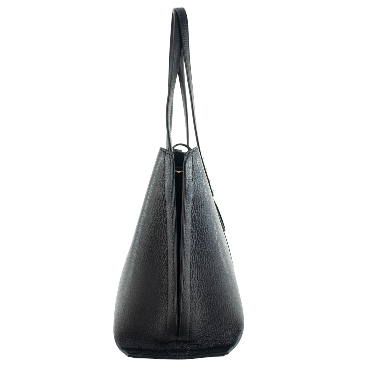 Bolso Shopper en Piel Pregato Loggia Negro - KimondoShop