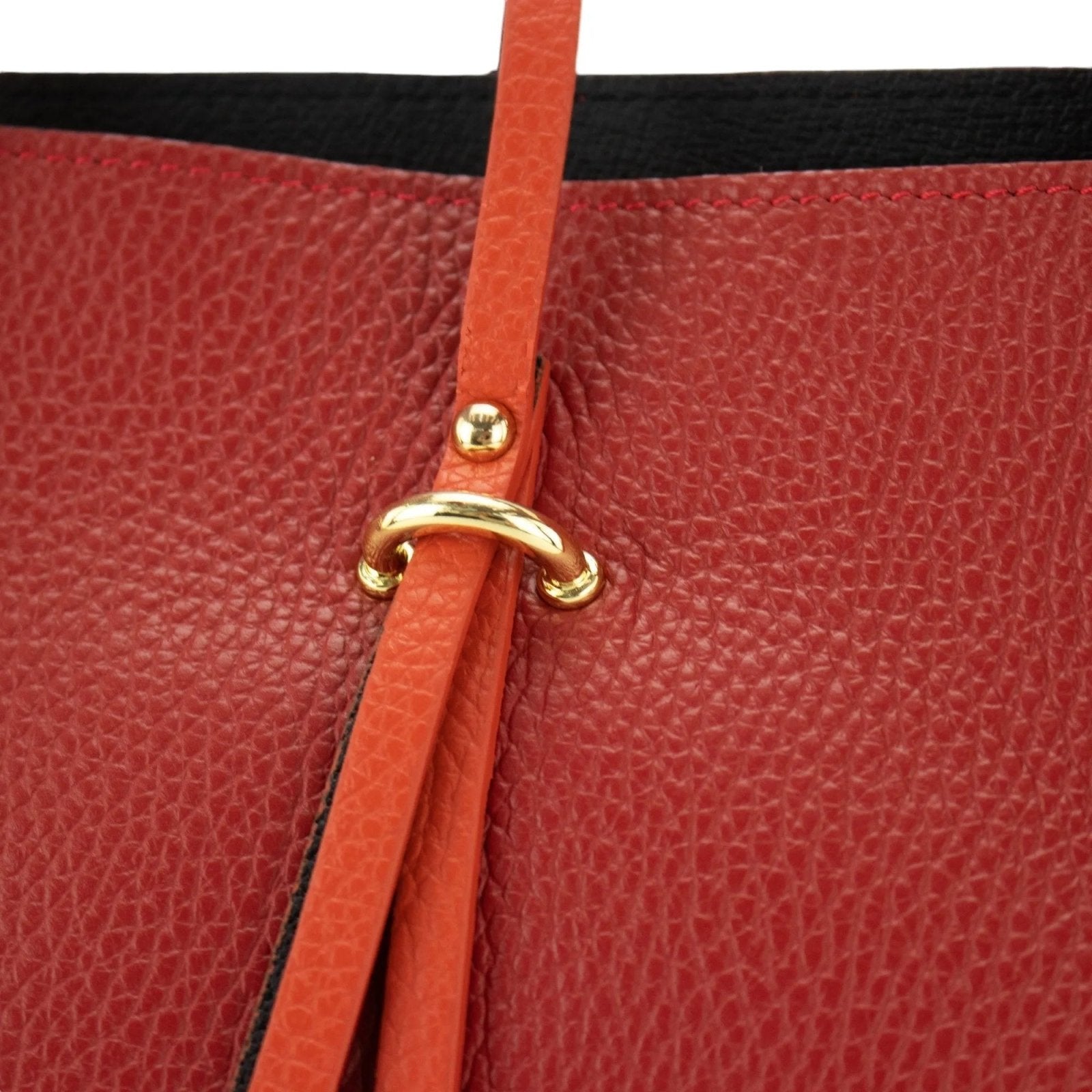 Bolso Shopper en Piel Pregato Loggia Rojo Naranja - KimondoShop