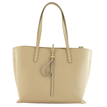 Bolso Shopper en Piel Pregato Loggia Taupe claro - KimondoShop