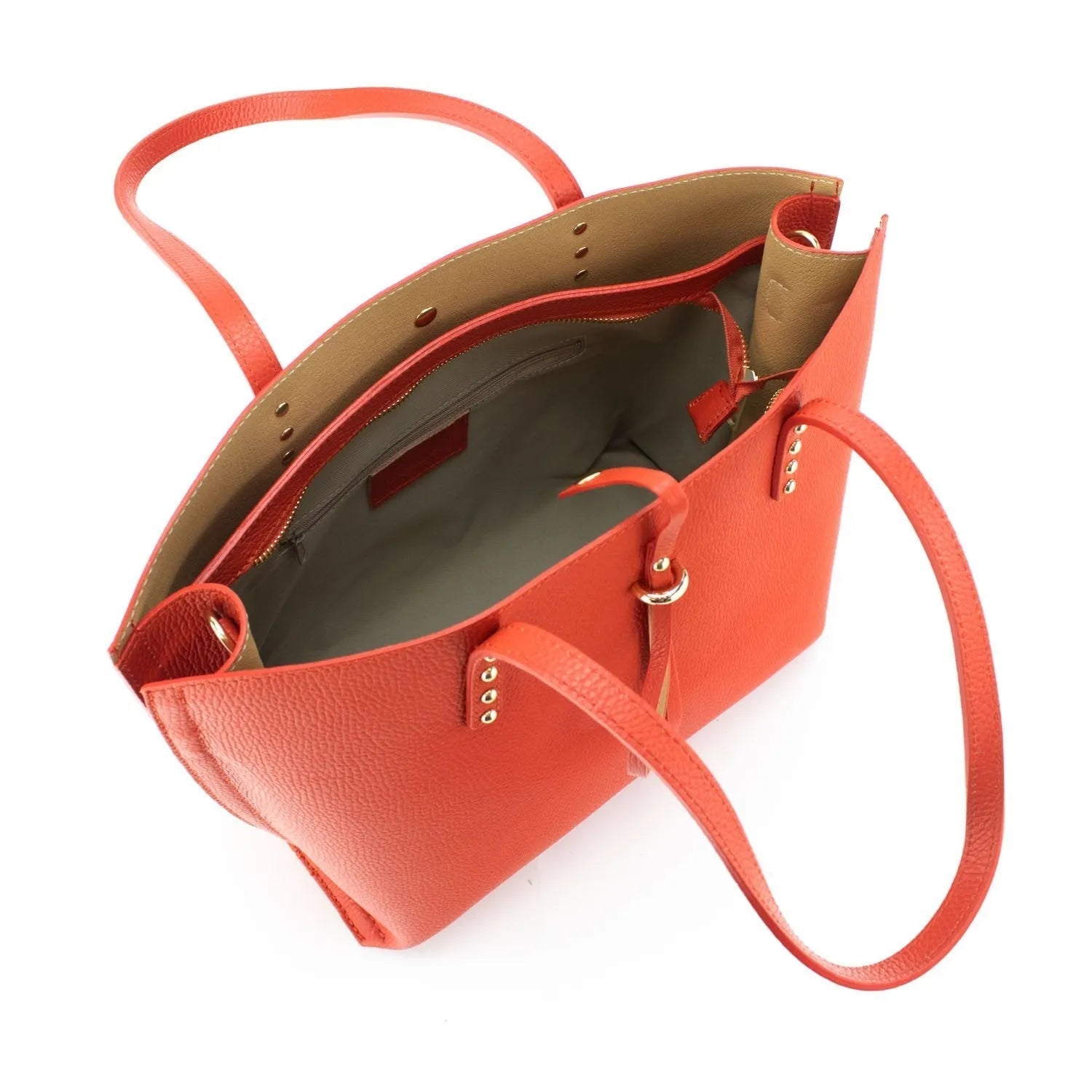 Bolso Shopper en Piel Pregato Loggia Teja - KimondoShop