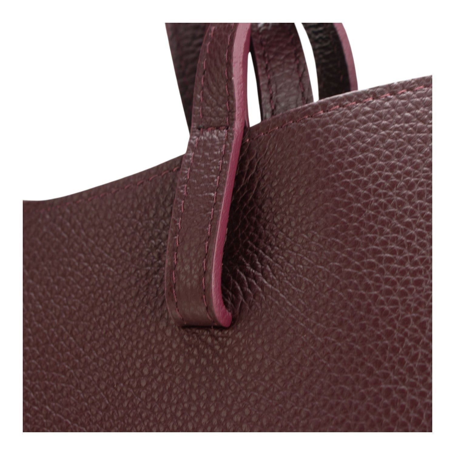 Bolso shopper Piel Pregato Venetto Soft Burdeos - KimondoShop