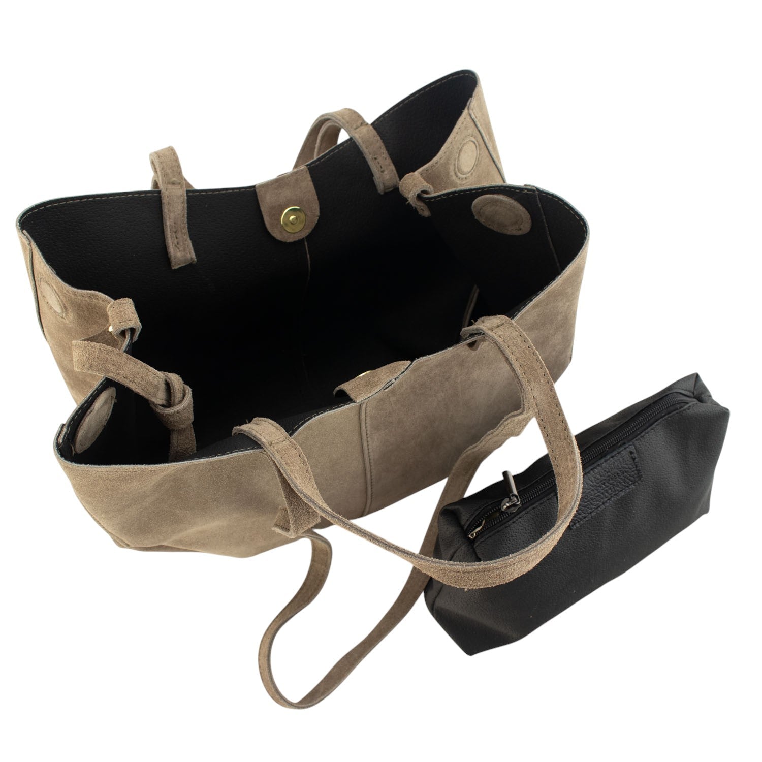 Bolso shopper Piel Pregato Venetto Taupe medio - KimondoShop