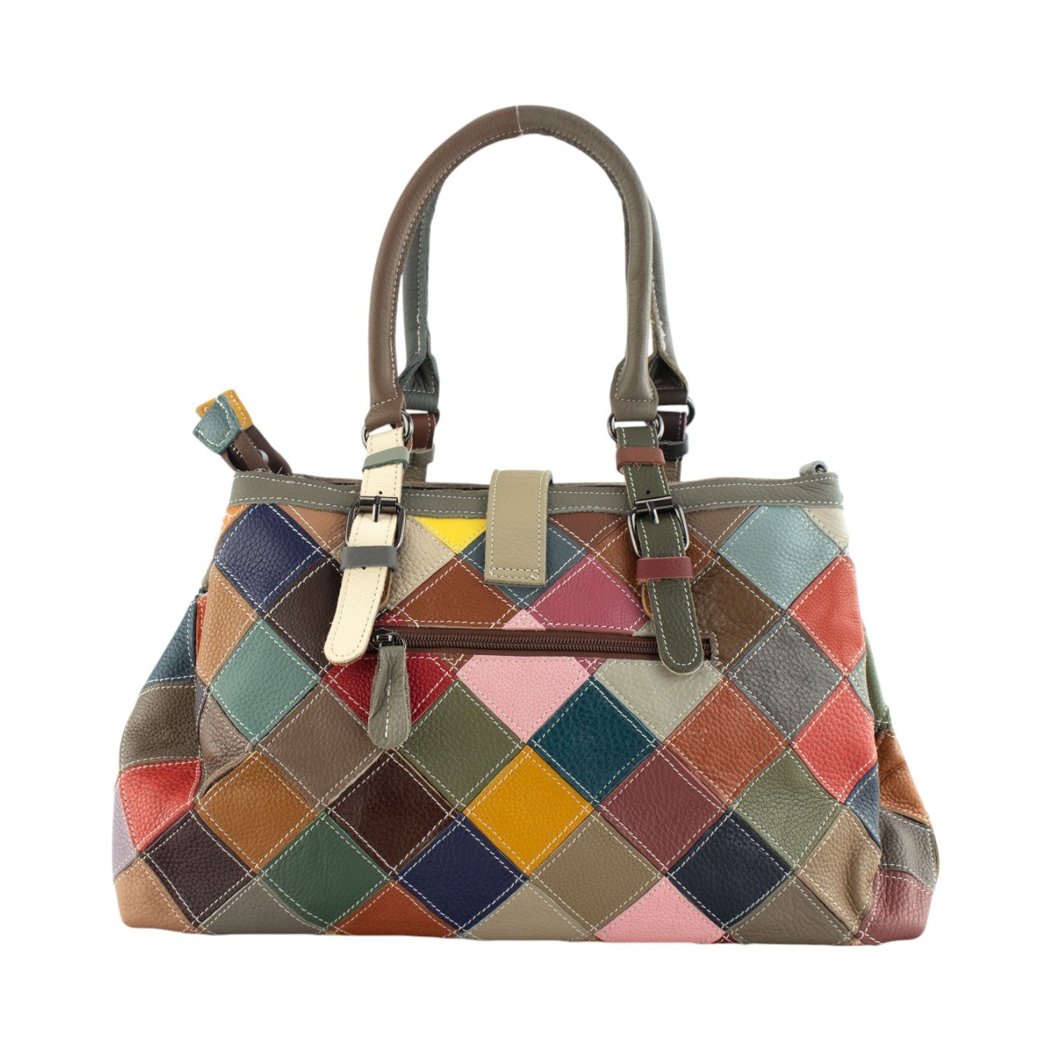 Bolso triple de Piel Pregato Mosaic Flowers - KimondoShop